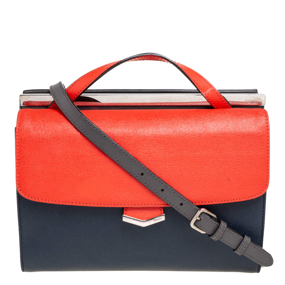 Pre Owned Fendi Multicolor Leather Demi Jour Top Handle Bag