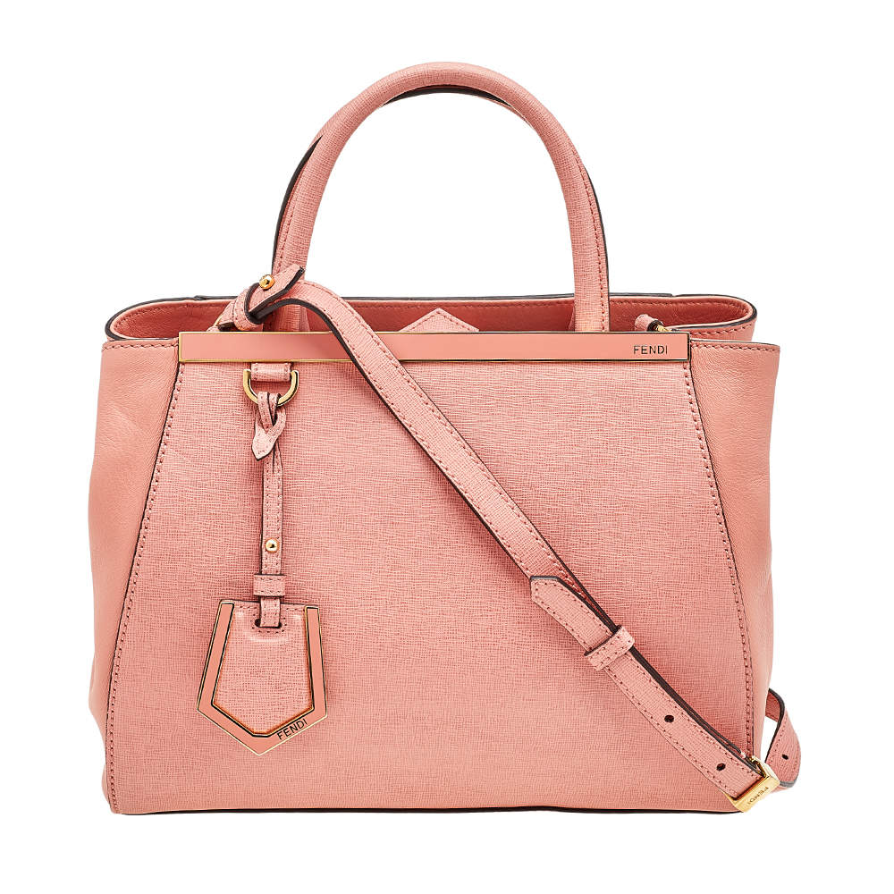 Fendi Coral Leather Petite Sac 2Jours Elite Tote