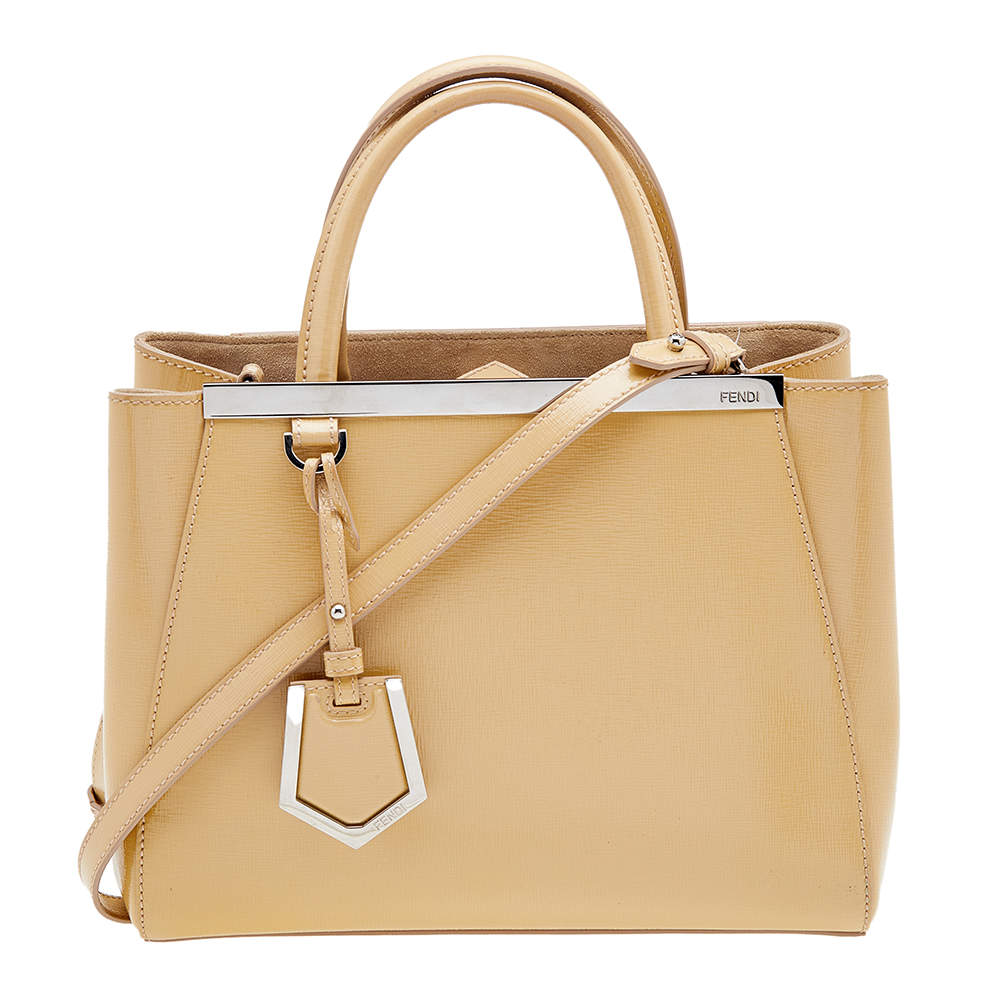 Pre Owned حقيبة يد توتس فندي بيتيت ساك 2جور جلد لامع أصفر