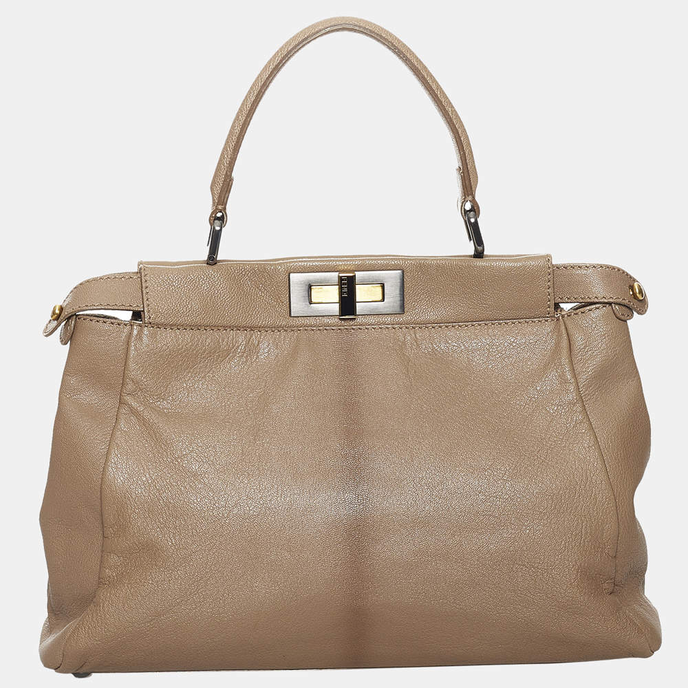 fendi peekaboo leather satchel