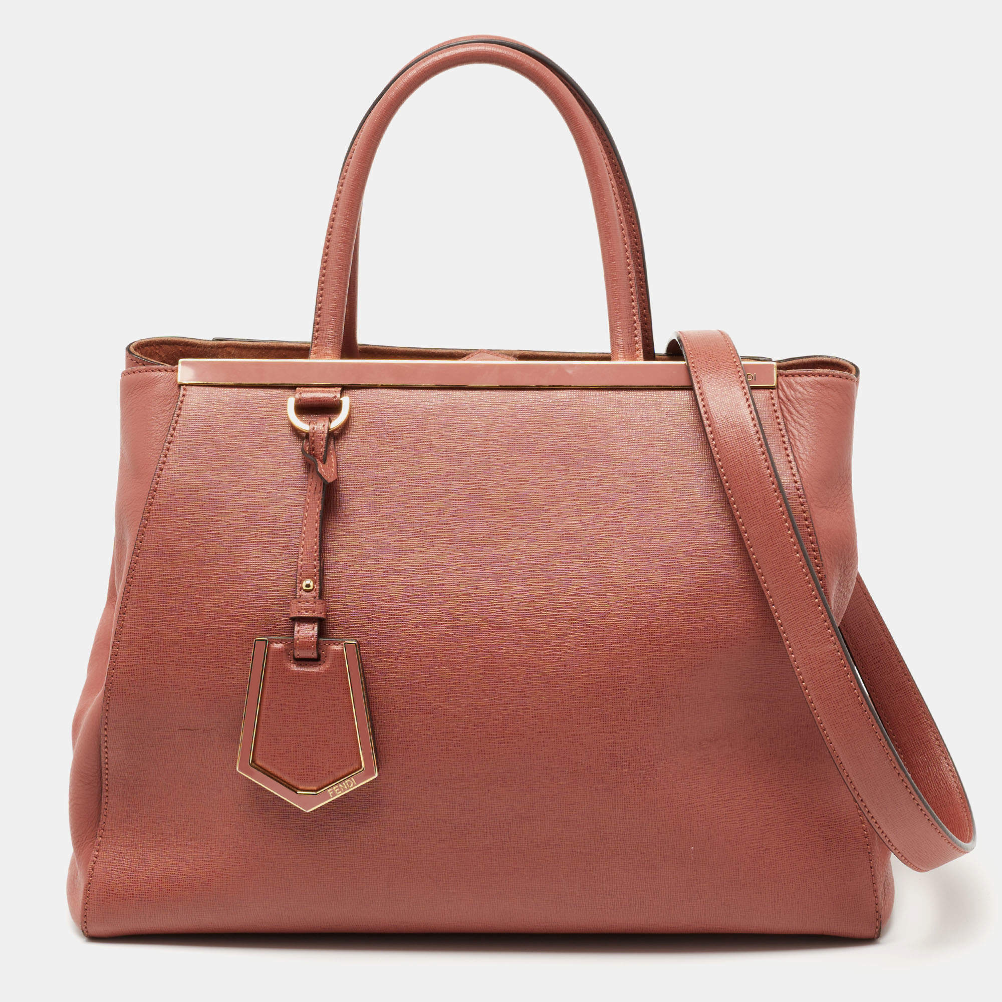 Fendi Old Rose Leather Medium 2Jours Tote Fendi | The Luxury Closet