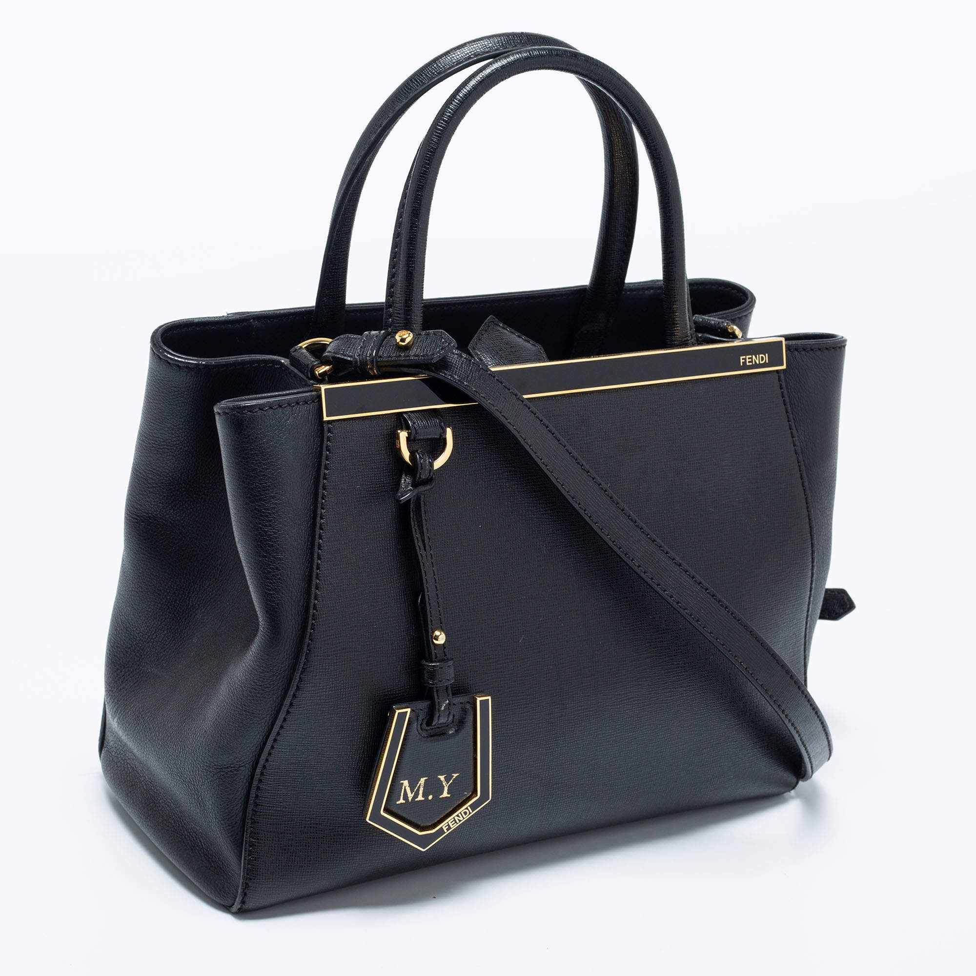 Fendi Black Leather Small 2Jours Tote Fendi TLC