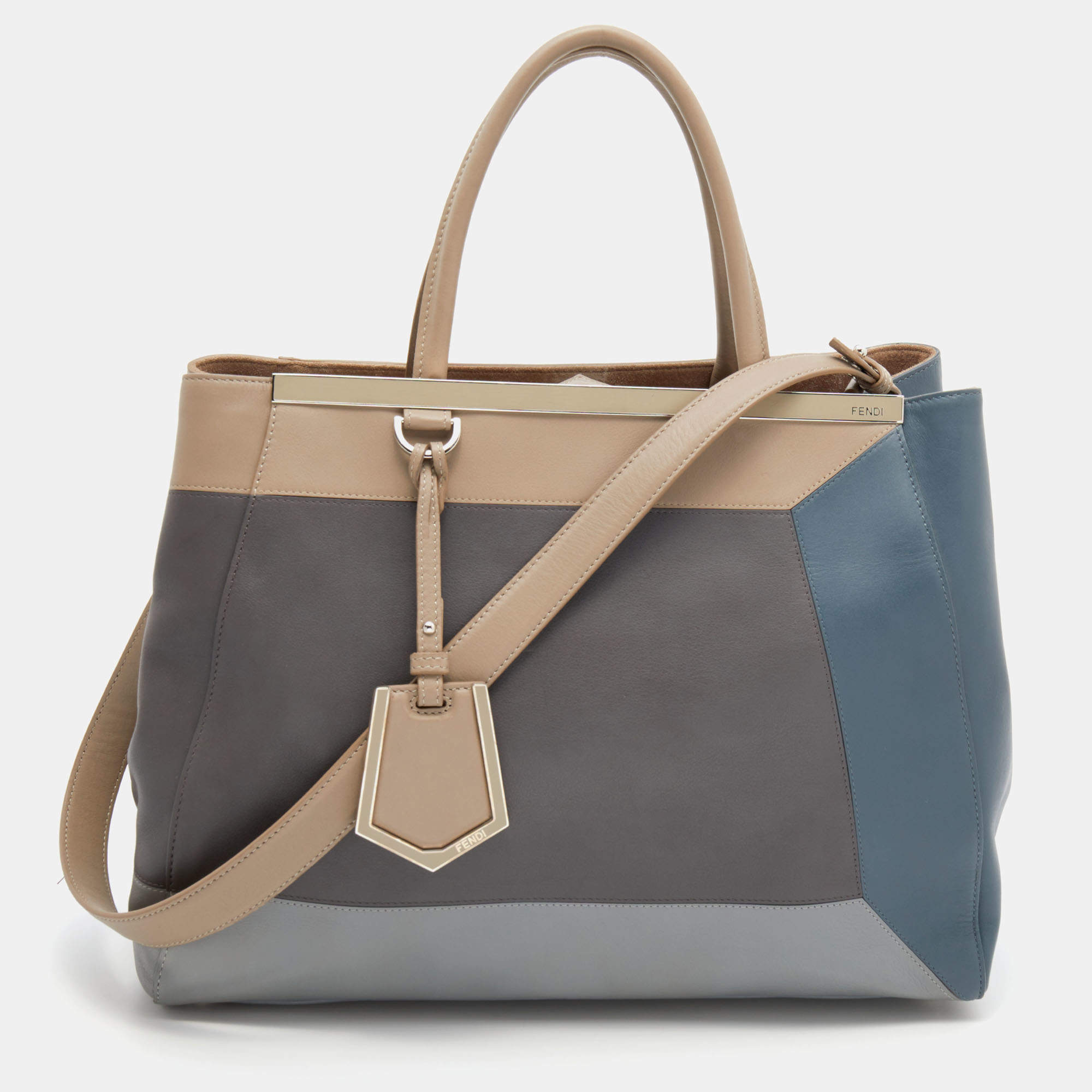 Pre Owned Fendi Multicolor Leather Medium Sac 2jours Elite Tote