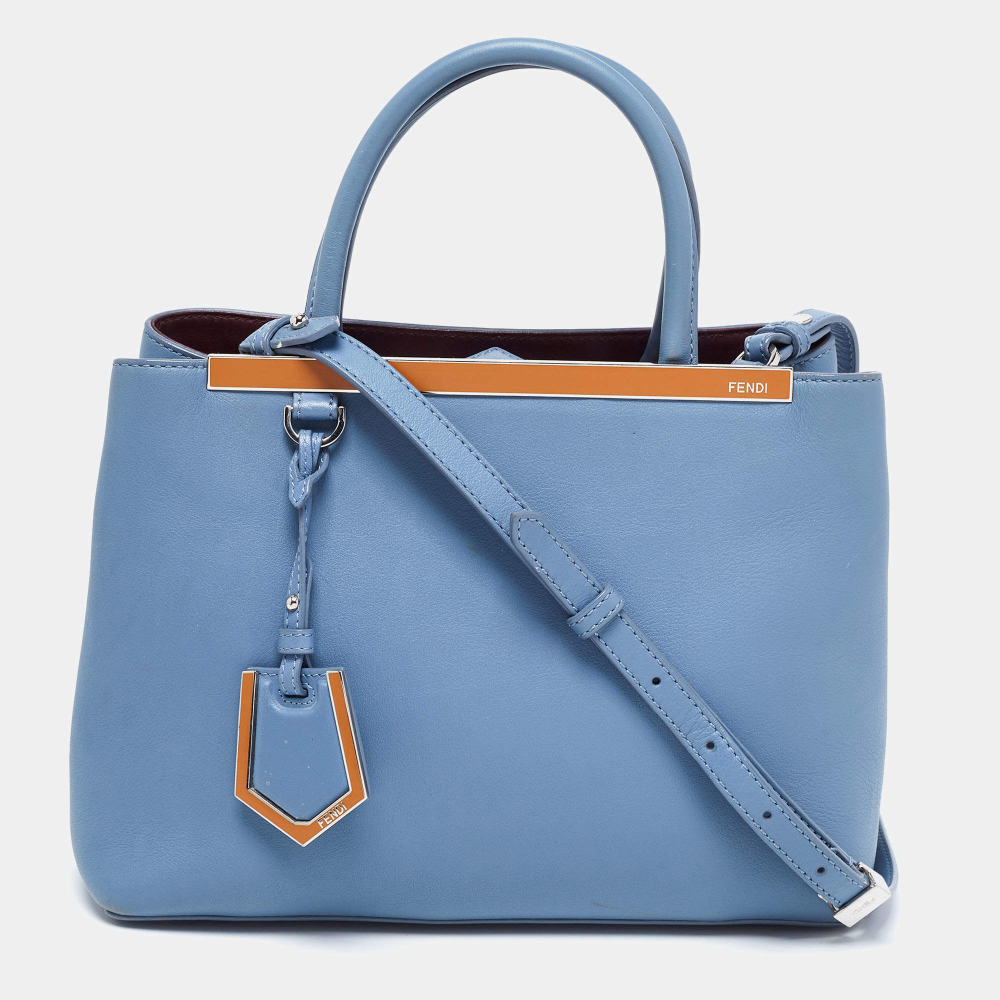 مملوكة مسبقًا Fendi Blue Leather 2jours Tote