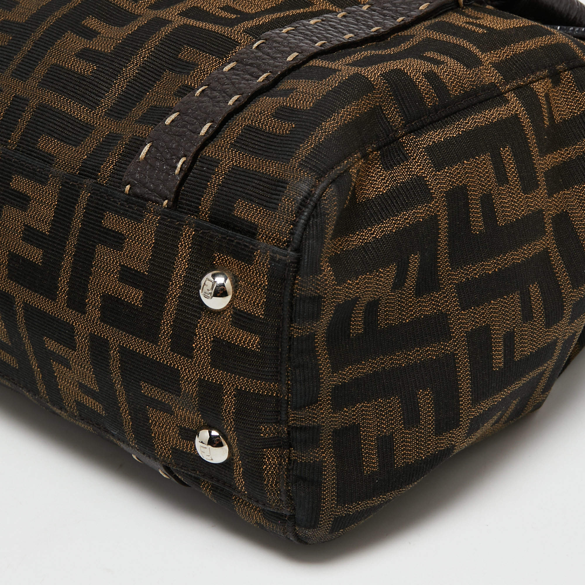 Sold at Auction: Fendi Zucca Canvas and Leather Medium Linda Satchel