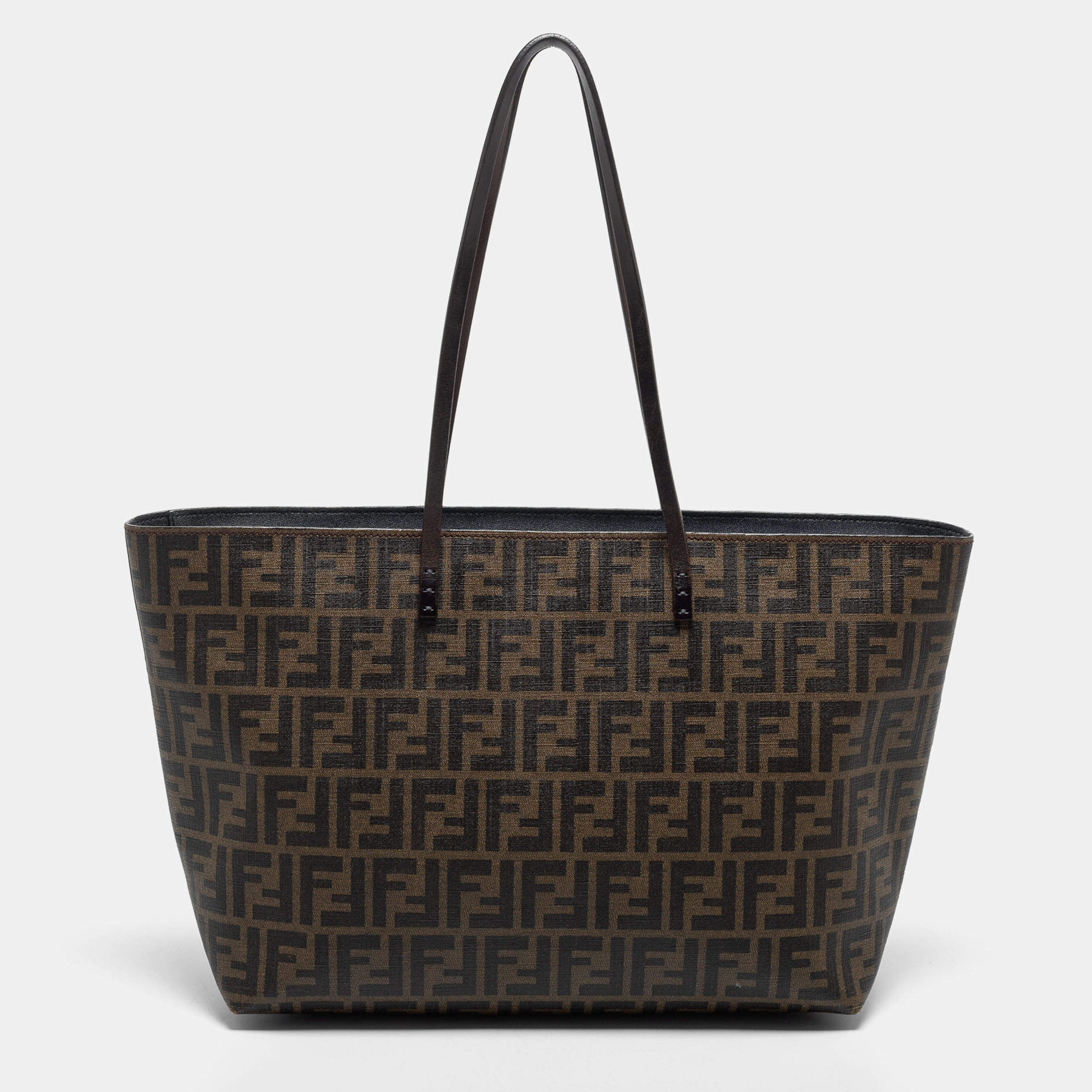 مملوكة مسبقًا حقيبة يد توتس فندي سبلماتي رول شوبر كانفاس مقوى زوكا توباكو