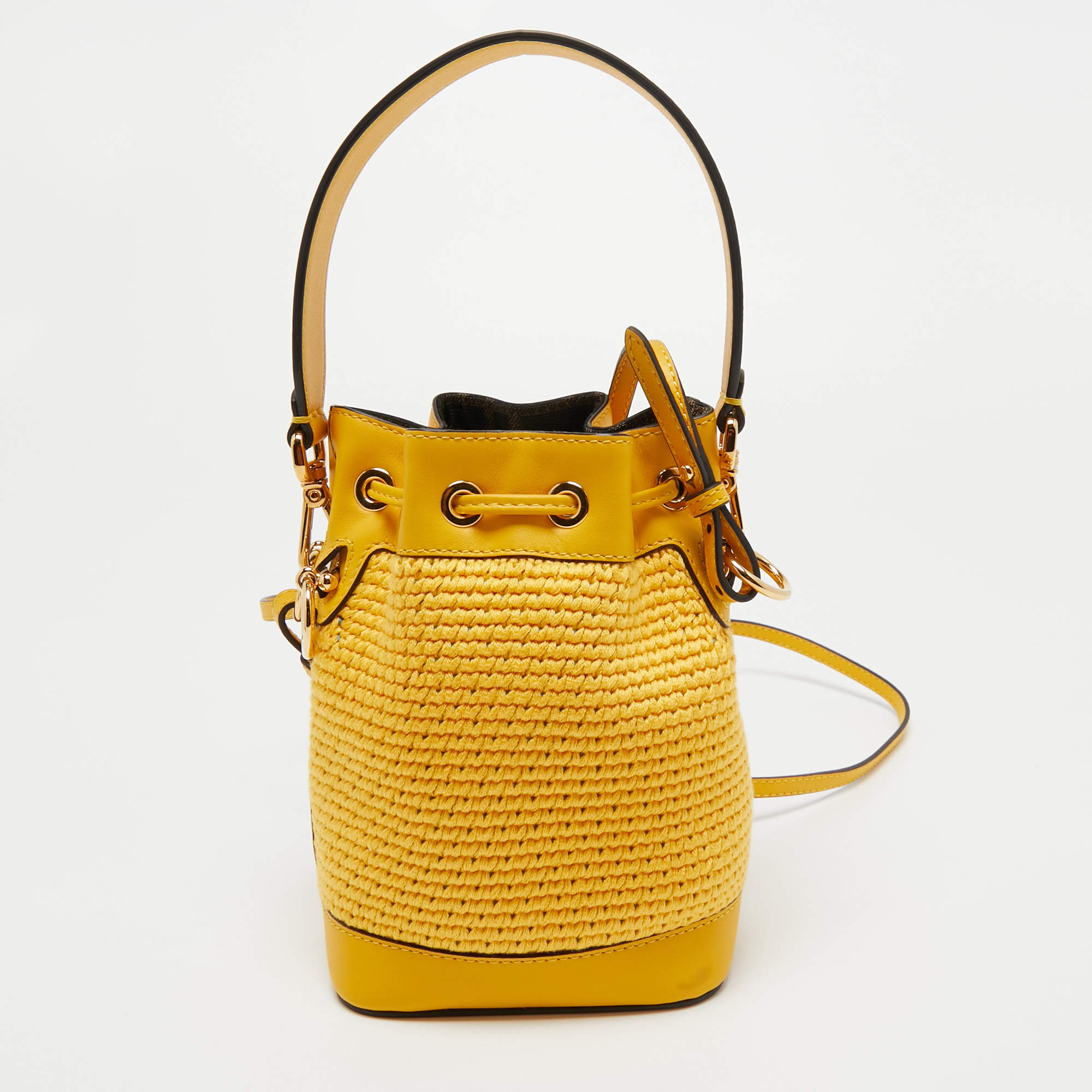 Fendi Mini Mon Tresor Selleria Bucket Bag - Yellow Bucket Bags, Handbags -  FEN277749