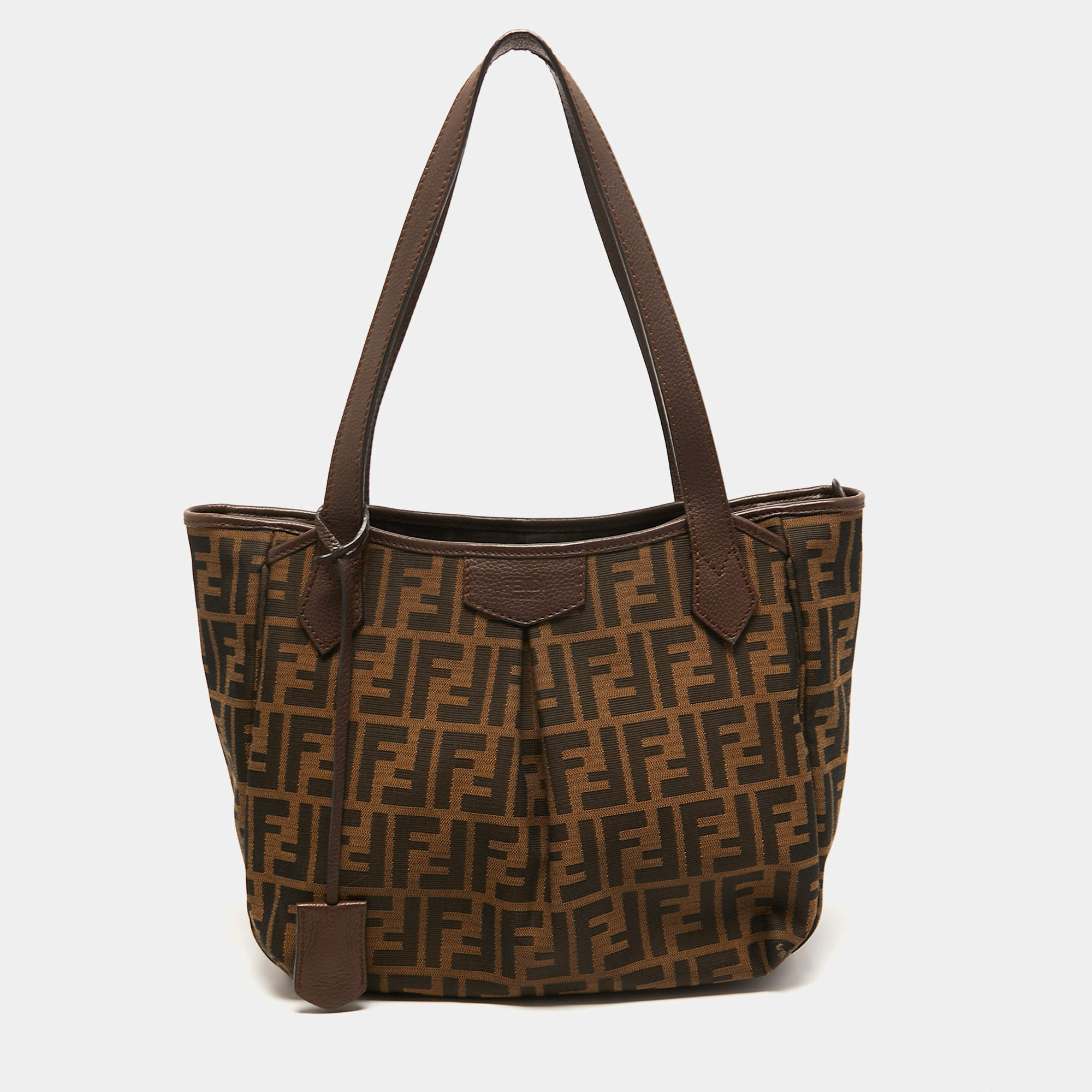 Pre Owned Fendi Brown/Tobacco Zucca Canvas Shopper Tote