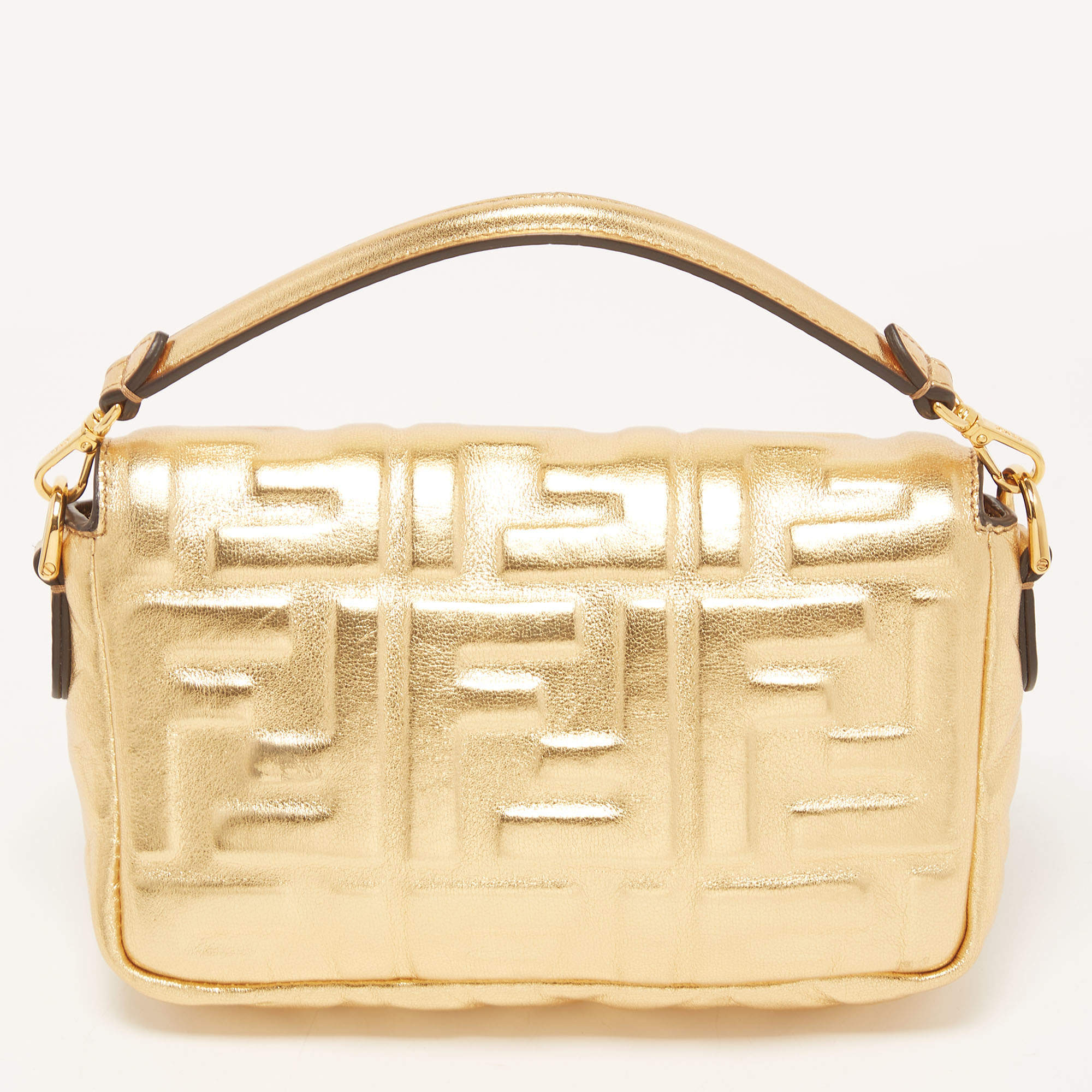 Fendi Sequin Micro Baguette - Gold Mini Bags, Handbags - FEN69287