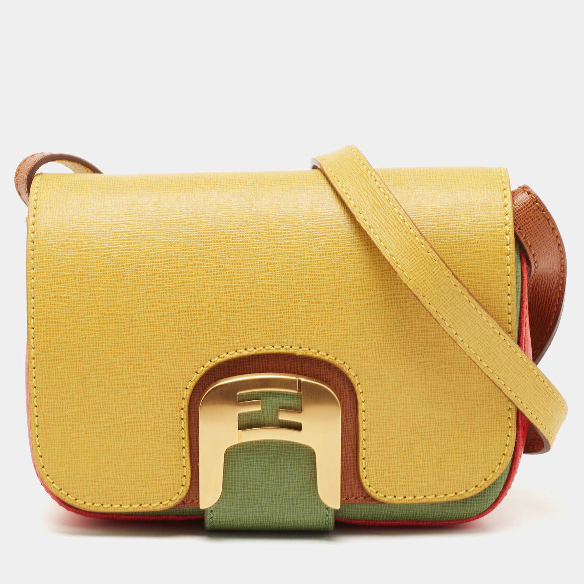 Pre Owned Fendi Multicolor Leather Small Chameleon Shoulder Bag