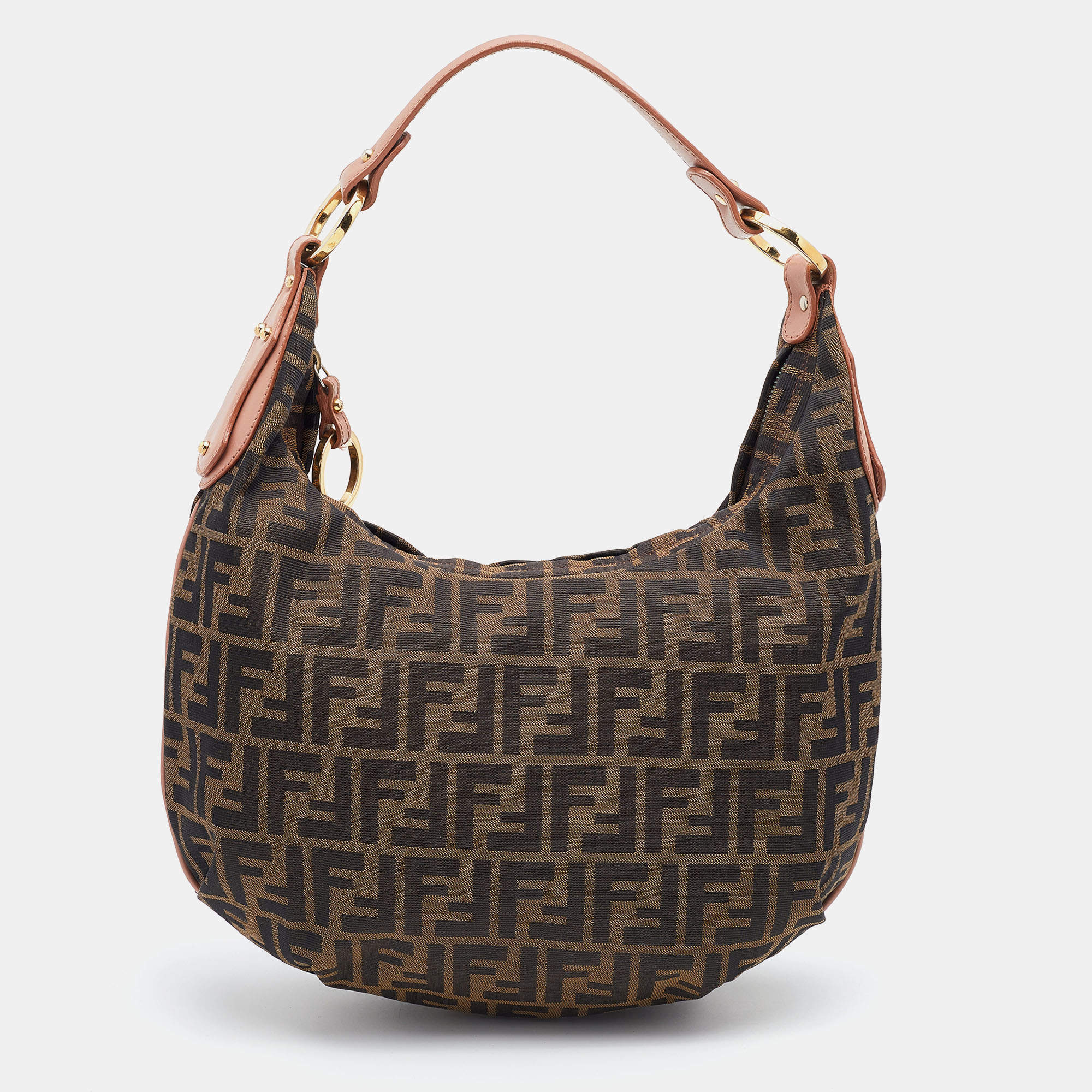 Fendi Tobacco/Pink Zucca Canvas and Leather Medium Chef Hobo Fendi ...