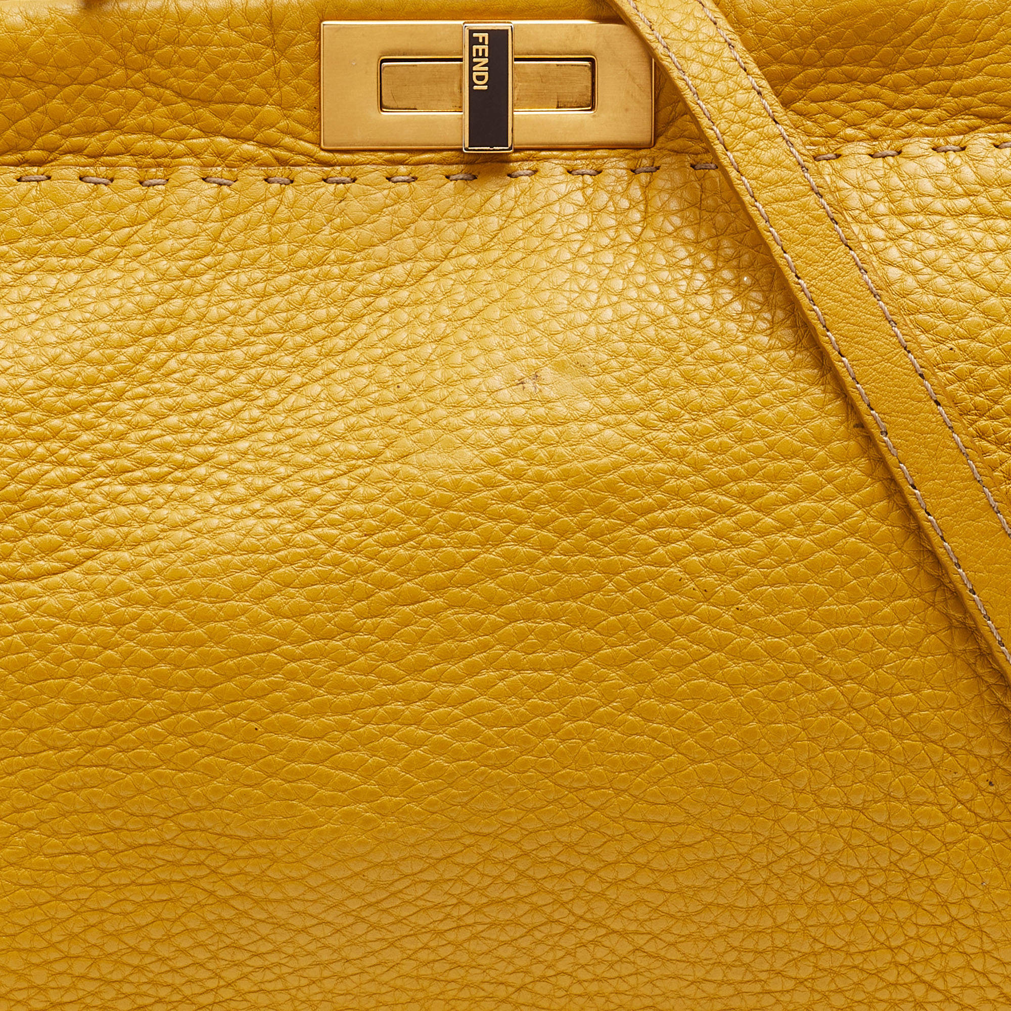 Fendi Leather Clutch Bag Yellow - Allu USA
