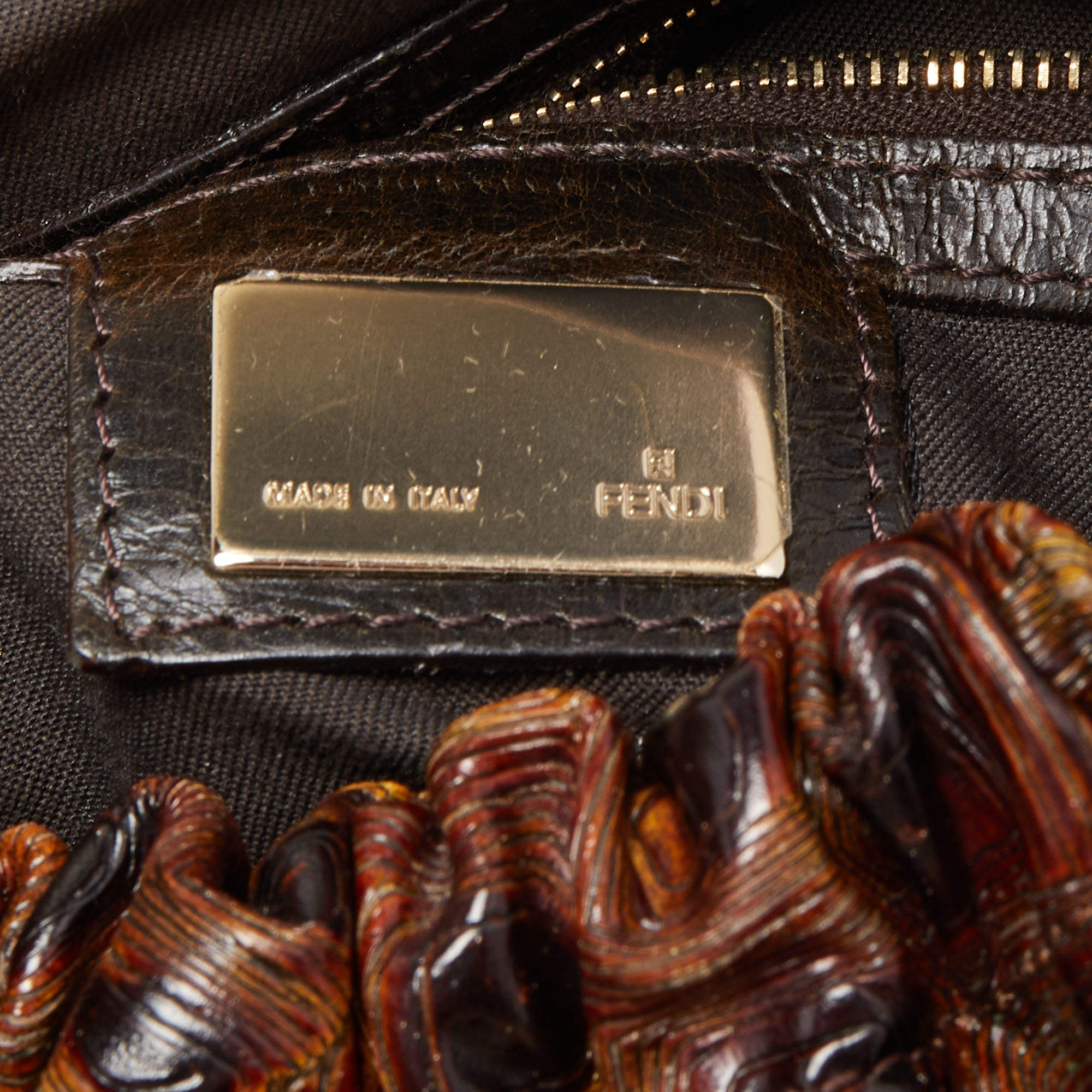 Fendi Large Tortoise Embossed Leather Magic Bag Absolutely