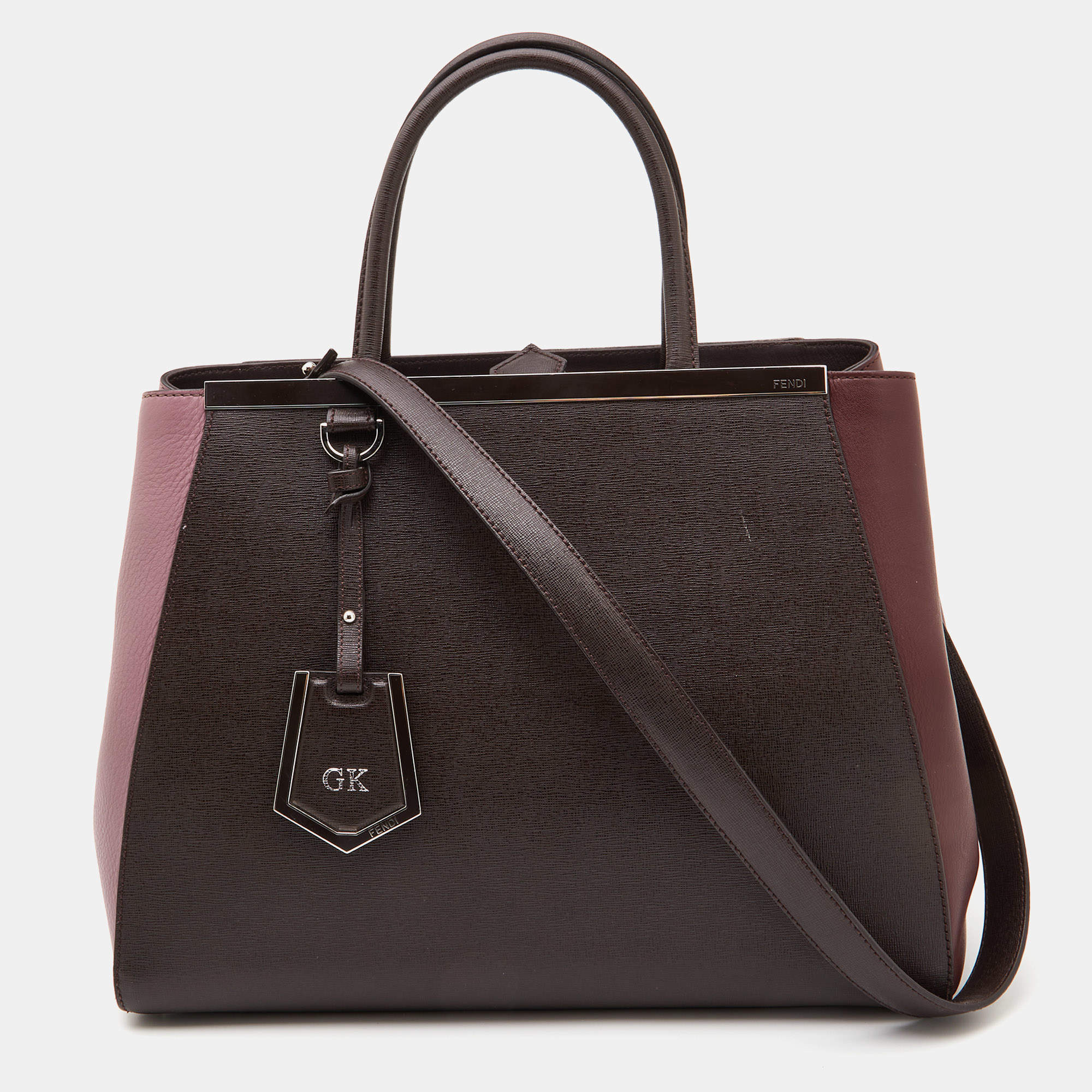 Pre Owned Fendi Tri Color Leather Medium 2Jours Tote