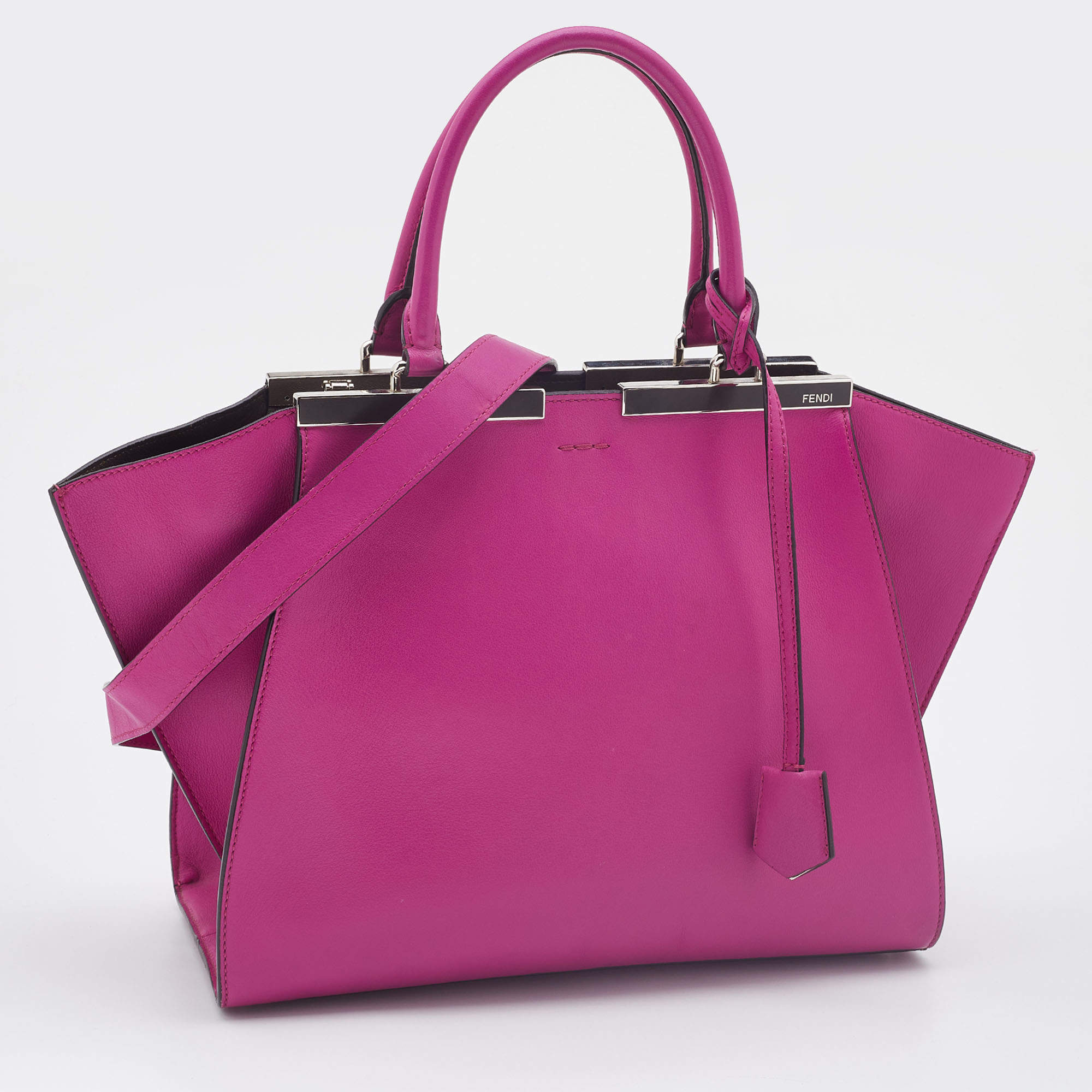 FENDI Women's Handbag Leather in Pink | Second Hand