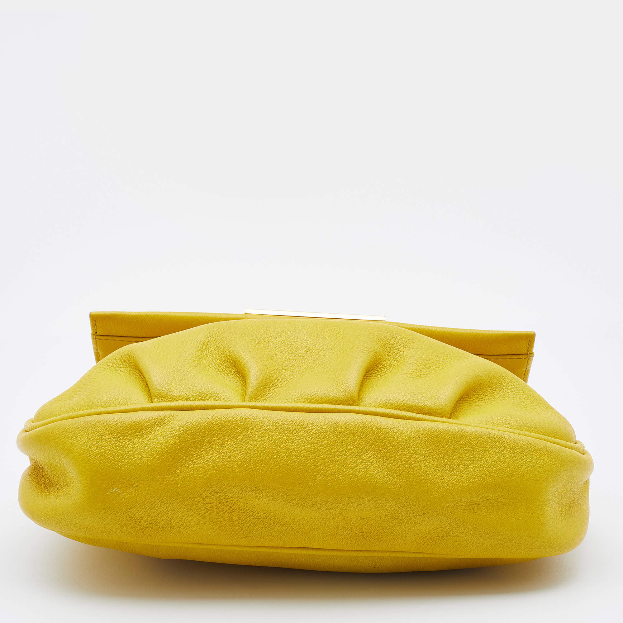 Fendi Leather Clutch Bag Yellow - Allu USA