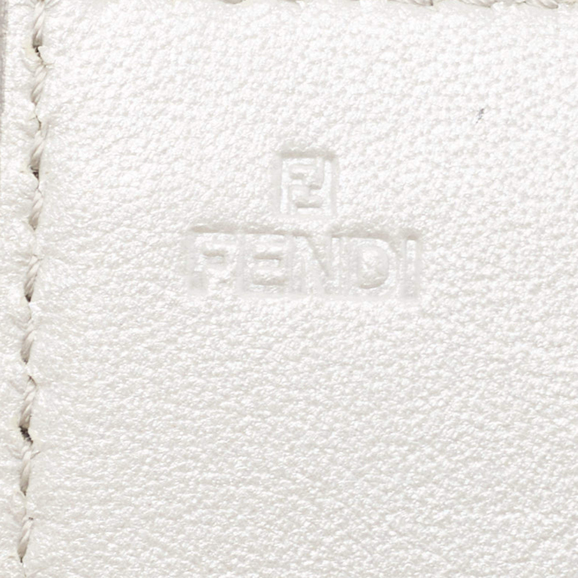Fendi Silver Textured Leather Logo Flap Continental Wallet Fendi