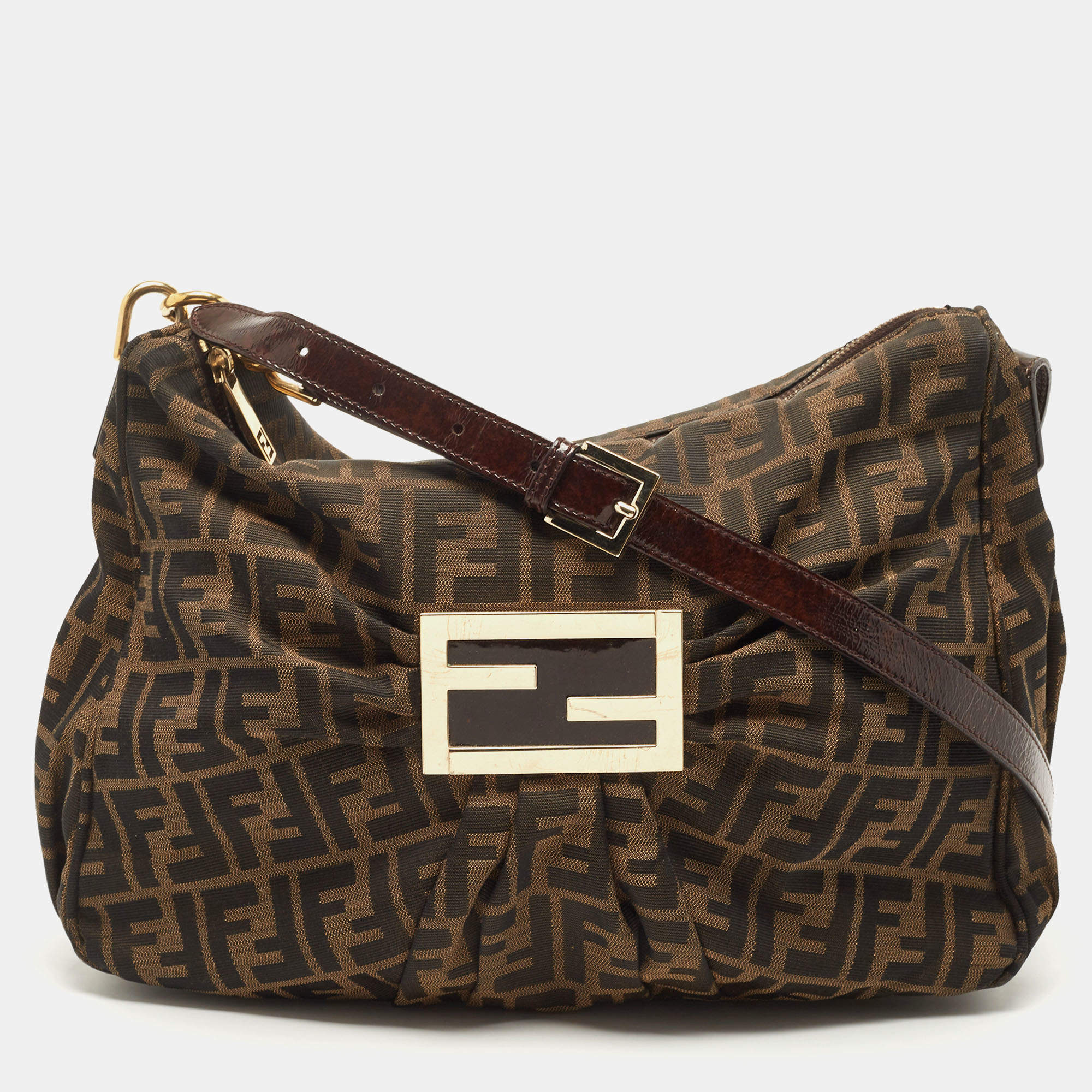 Fendi Tobacco Zucca Canvas Mia Shoulder Bag Fendi The Luxury Closet