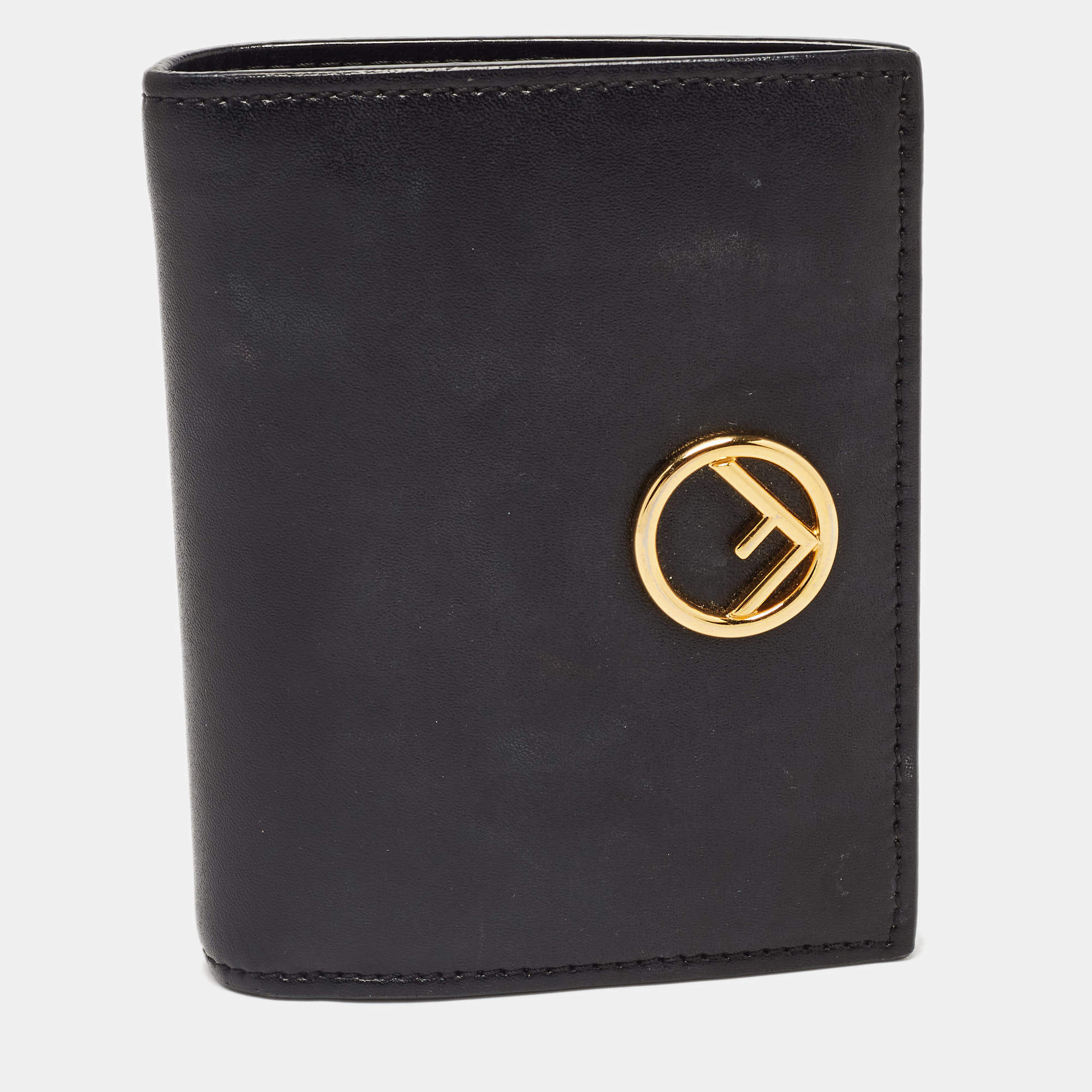 Pre Owned Fendi Black Leather F is Fendi Bifold Wallet