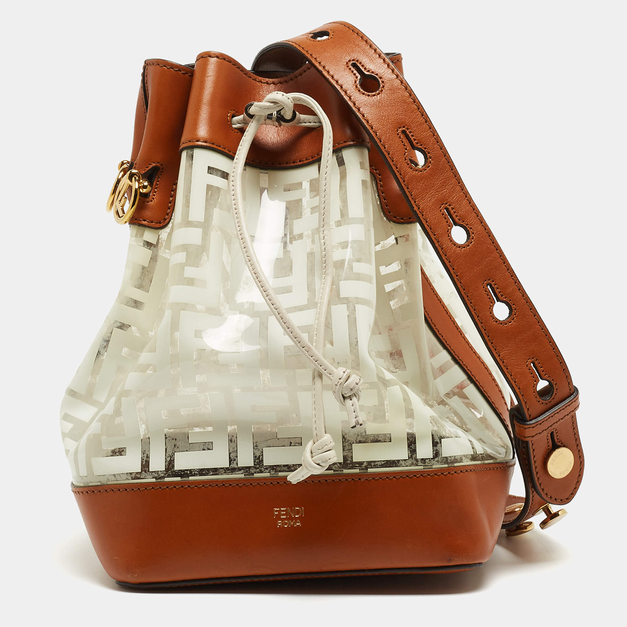 Fendi Mon Tresor Leather Bag with Embossed FF Monogram