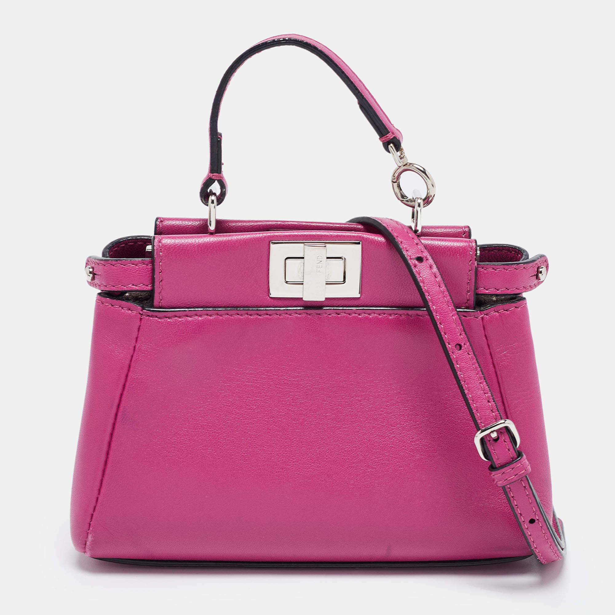 Fendi Fuchsia Leather Micro Peekaboo Crossbody Bag Fendi | The Luxury ...