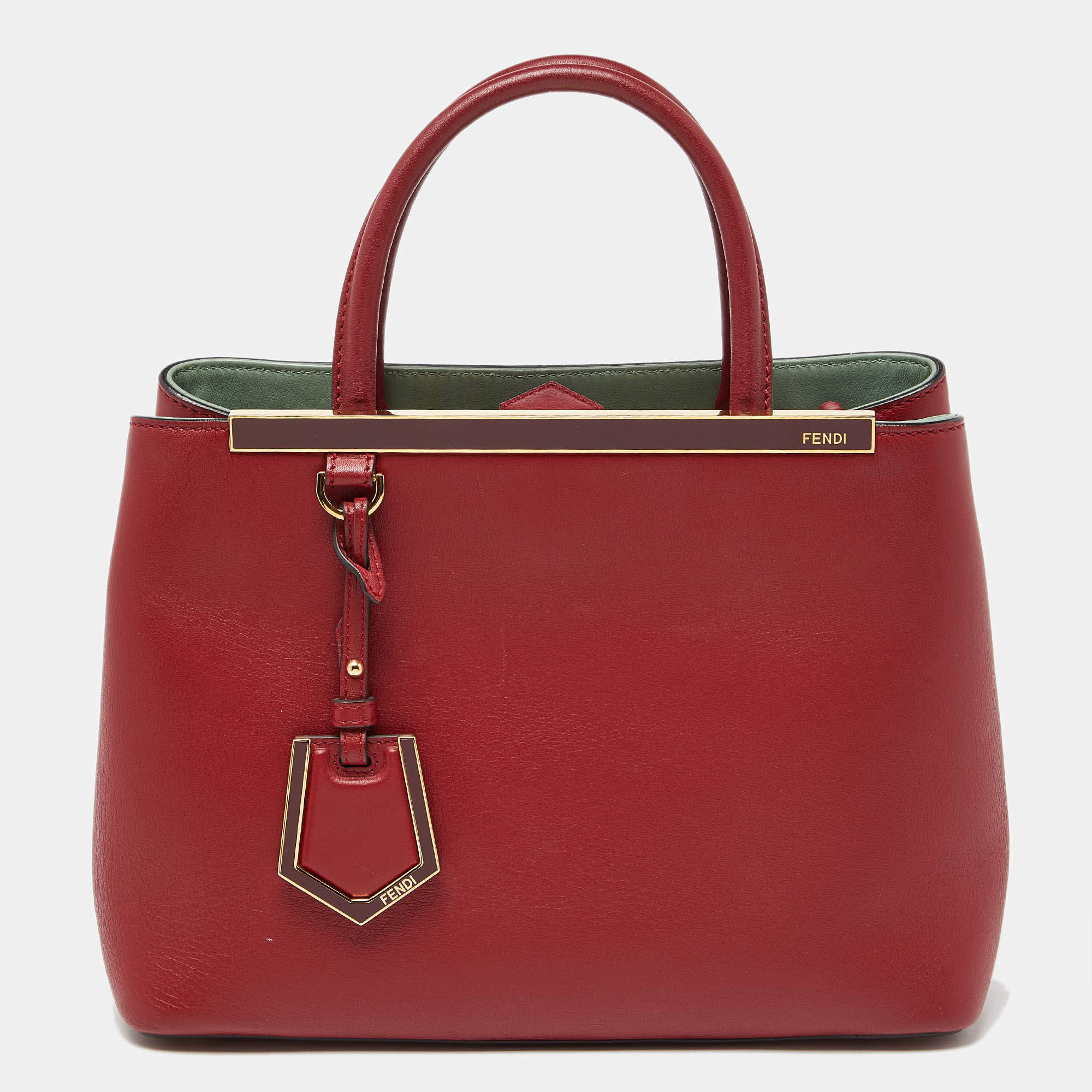 Fendi Red Leather Small 2Jours Tote