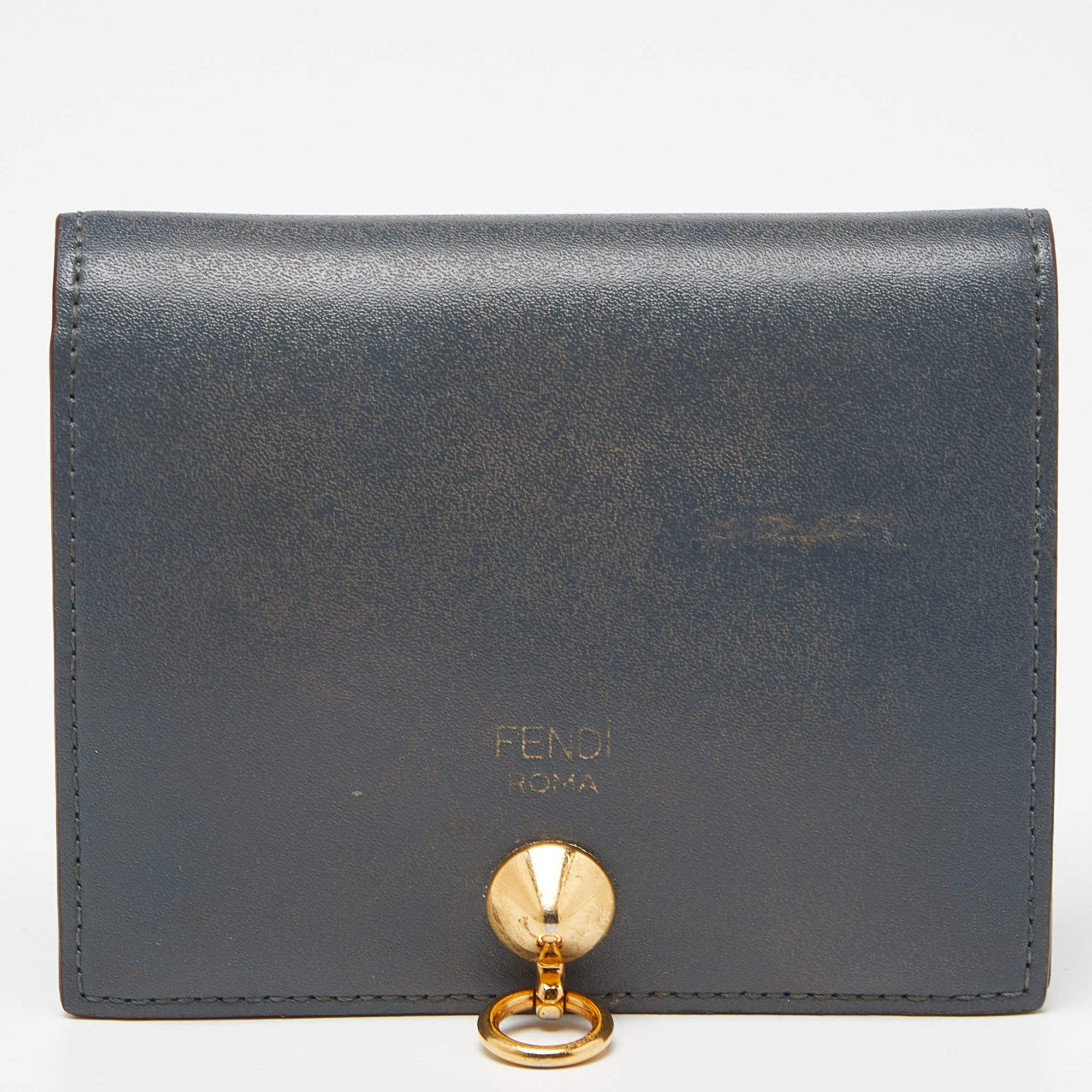 Fendi Grey Leather By The Way Bifold Wallet