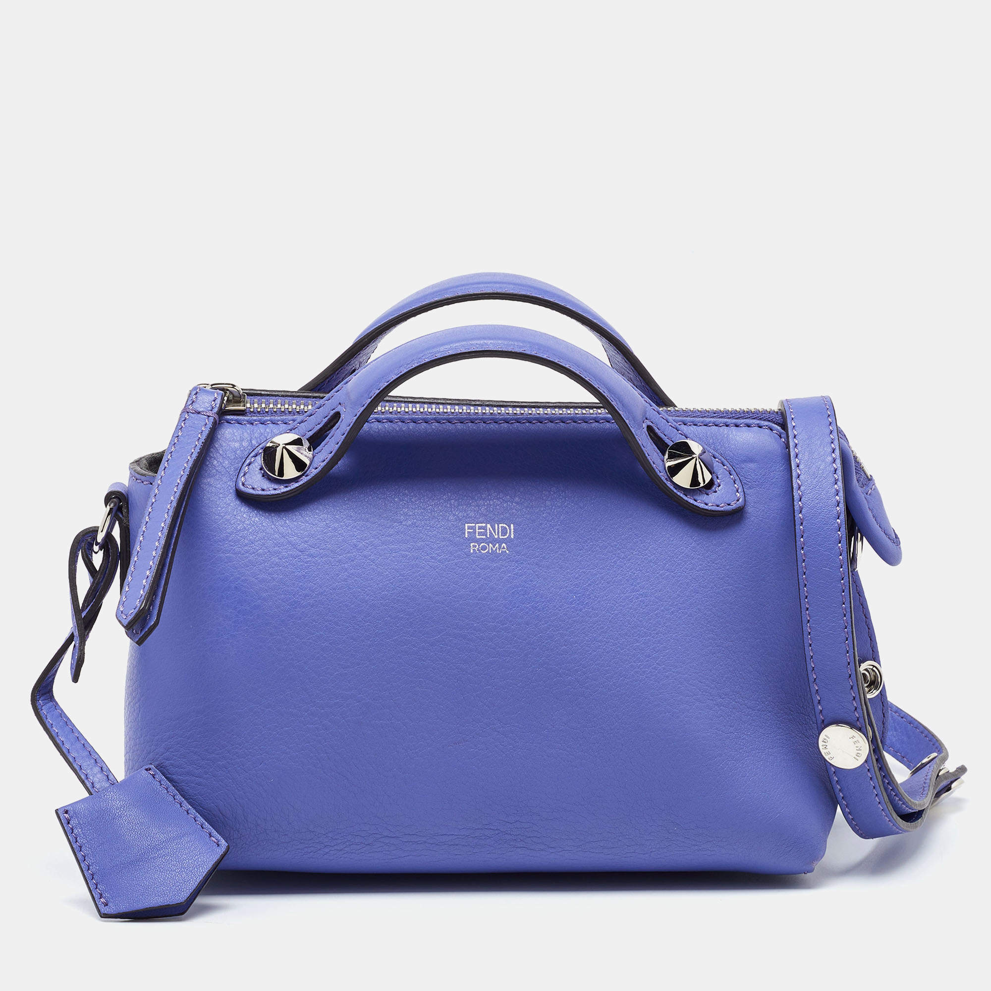 Pre Owned Fendi Lavender Leather Mini By The Way Crossbody Bag