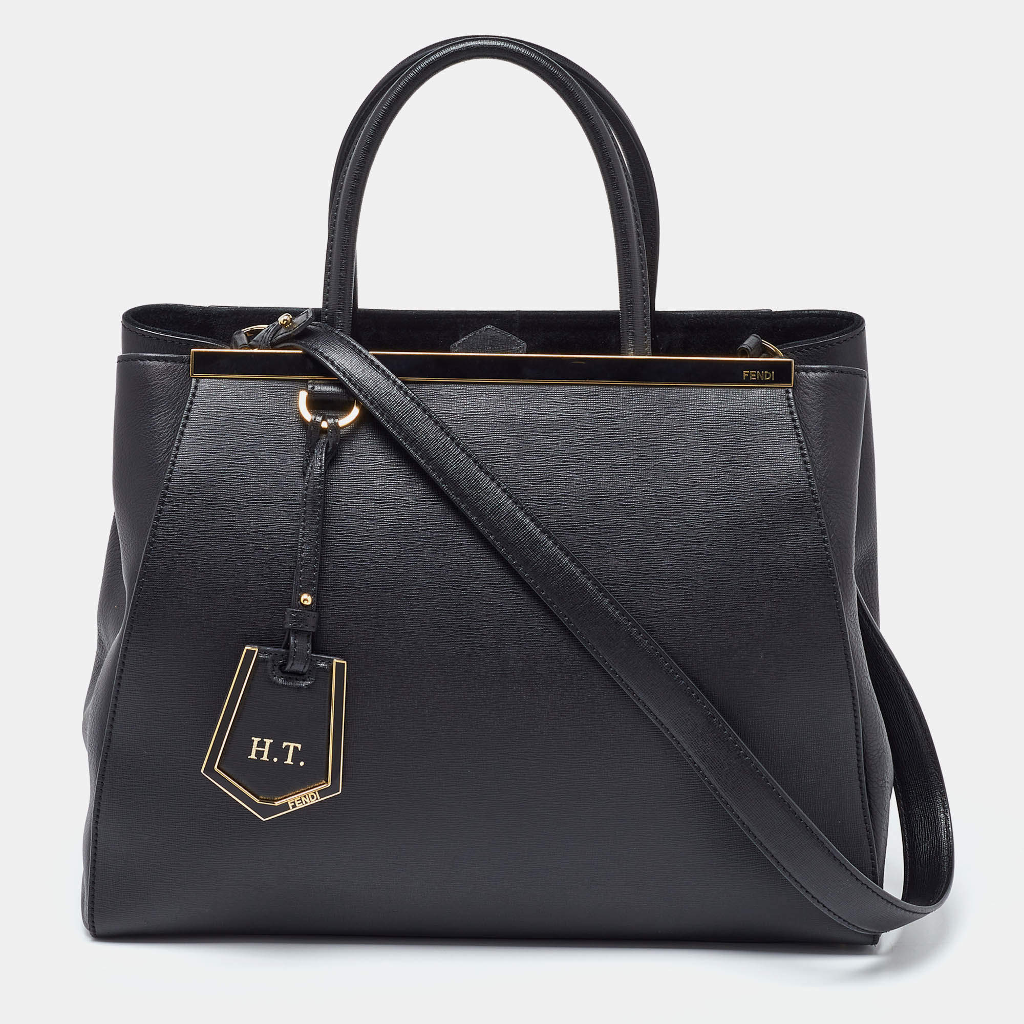 Fendi Black Leather Medium 2Jours Tote