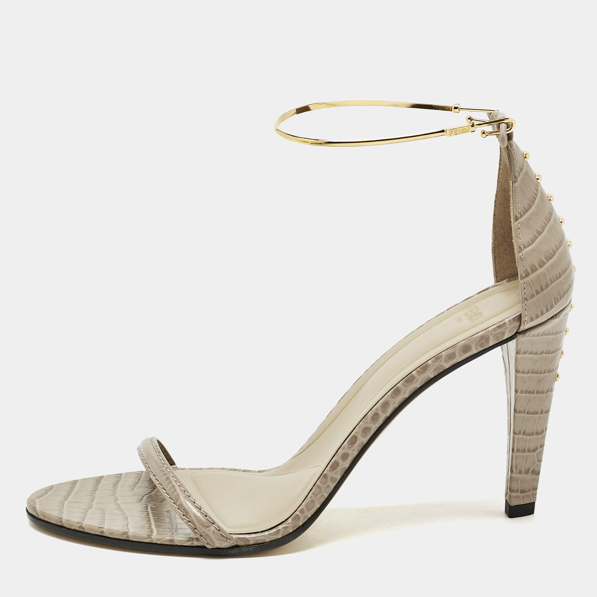 【FENDI】 tobacco leather sandals （関税送料込） FENDI SKÓRZANE KLAPKI Z LOGO - SchaferandweinerShops Jamaica