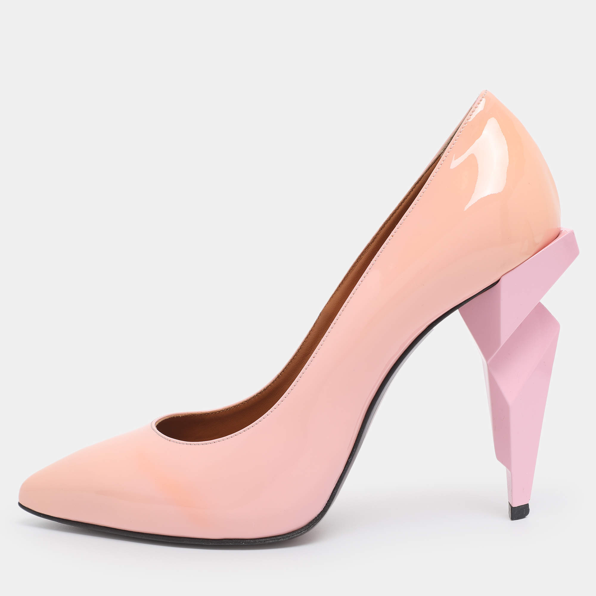 Pre Owned Fendi Pink Patent Leather Pumps Size 38