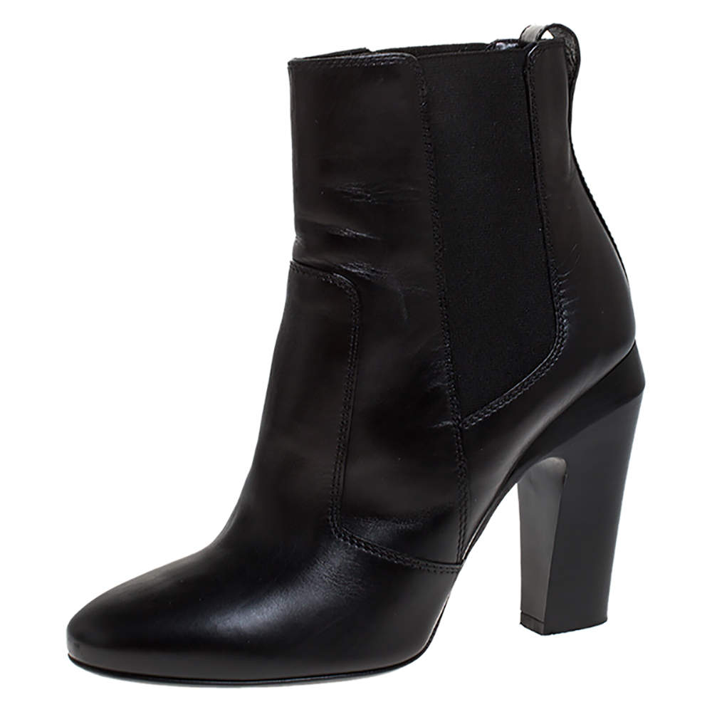 fendi black leather ankle boots