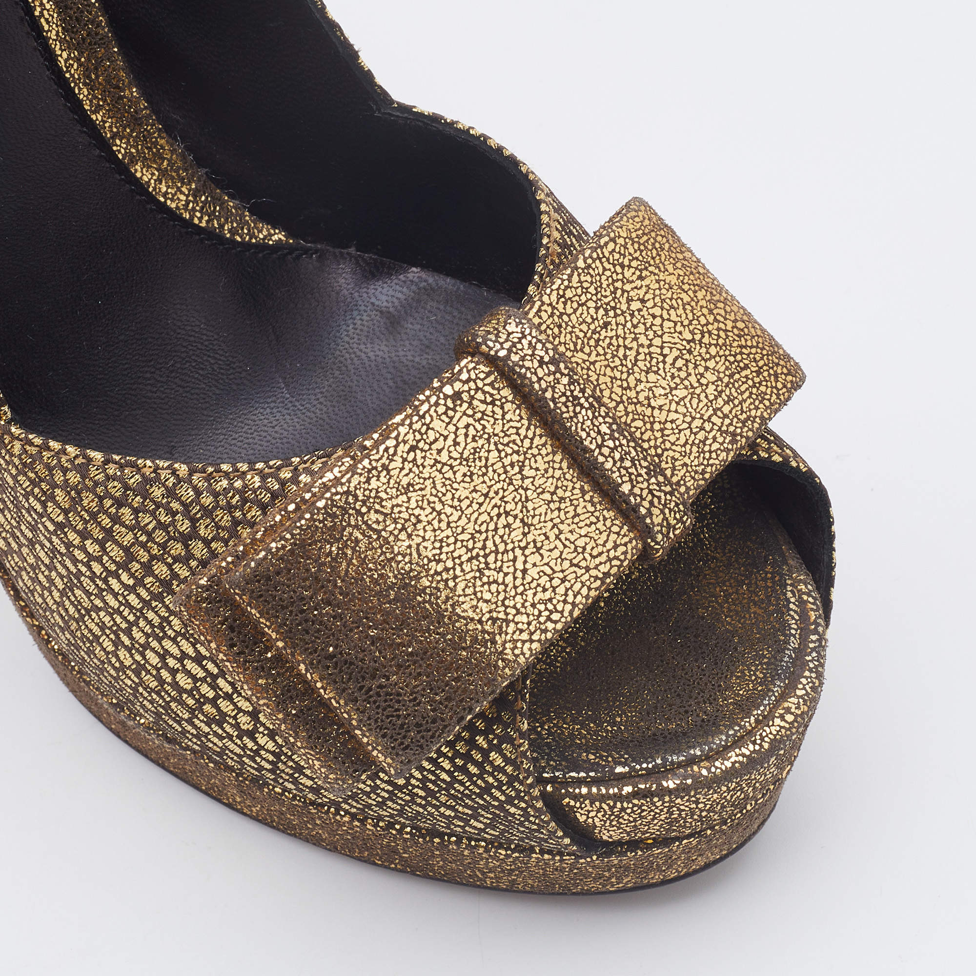 Fendi 2024 Gold Glitter platform sandals