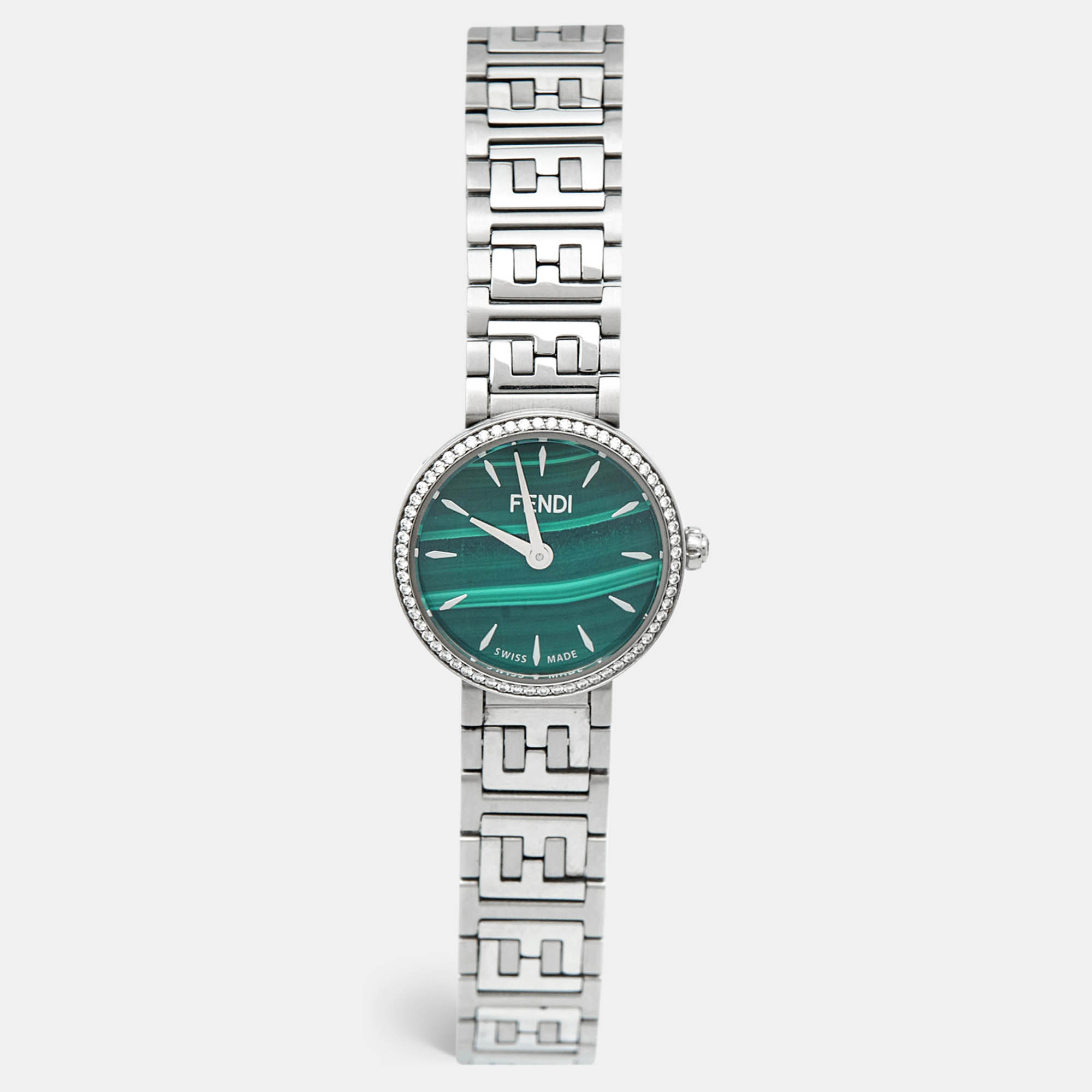 Fendi Green Stainless Steel Forever Fendi F103110901 Women's Wristwatch 19 mm