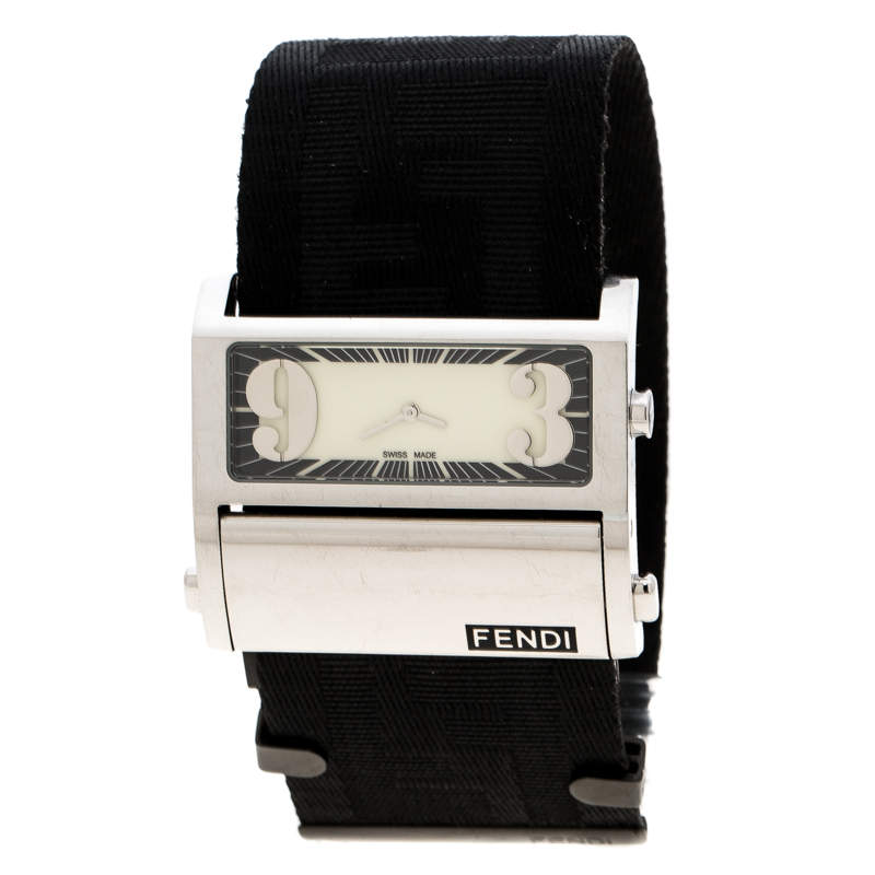Fendi Cream Stainless Steel Zip Code1120G Women's Wristwatch 45 mm