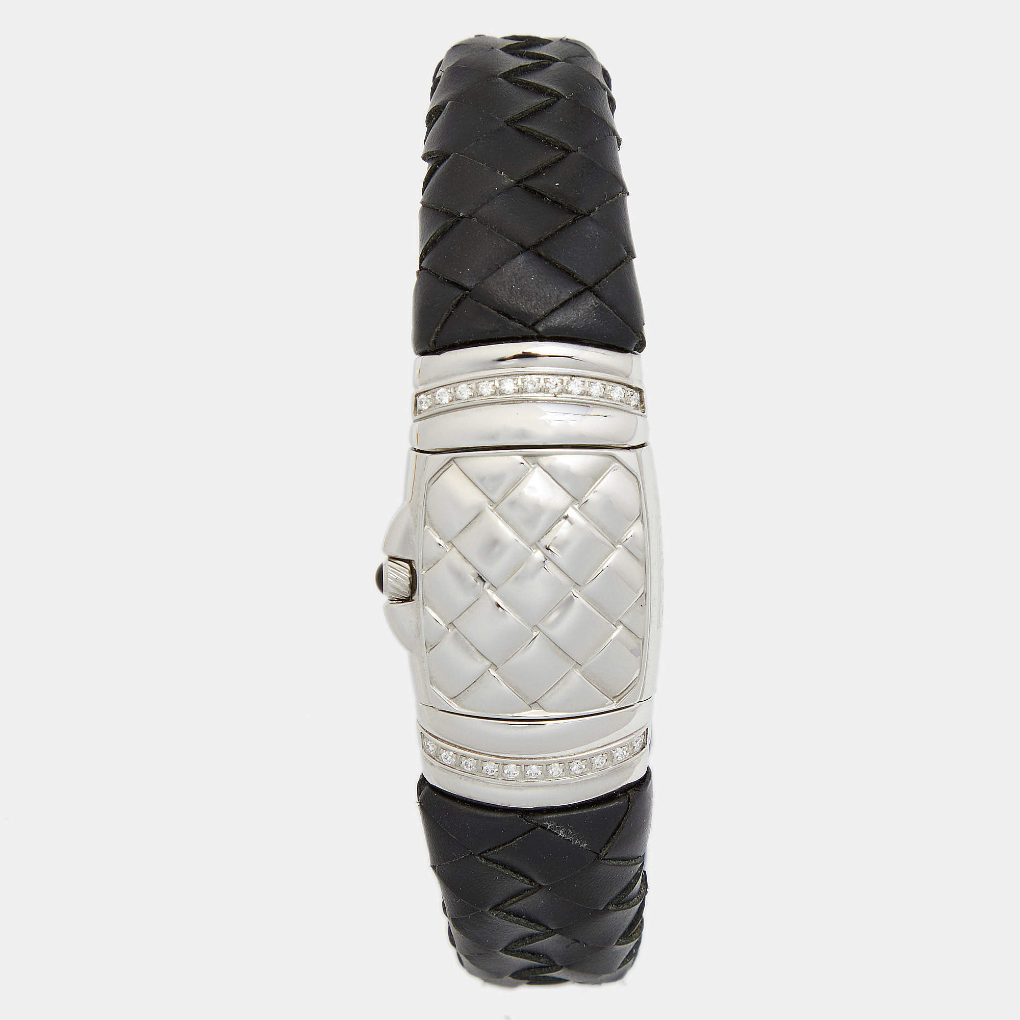 Fendi Mother of Pearl Stainless Steel Calfskin Diamond Spy 9000L Women's Wristwatch 20 mm