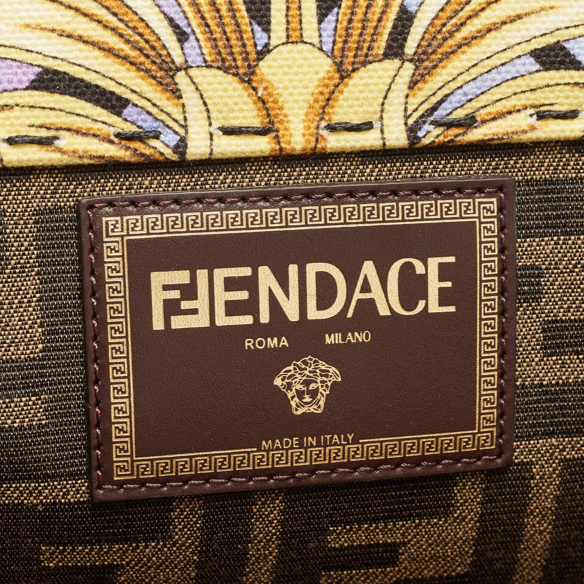 Fendi x Versace Multicolor Baroque Print Canvas and Leather Large Fendace  Sunshine Tote Fendi x Versace