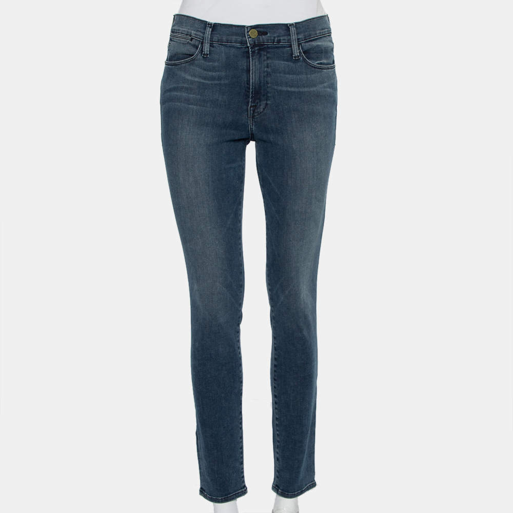 Frame Navy Blue Medium Wash Denim High Waist Myddelton Jeans M