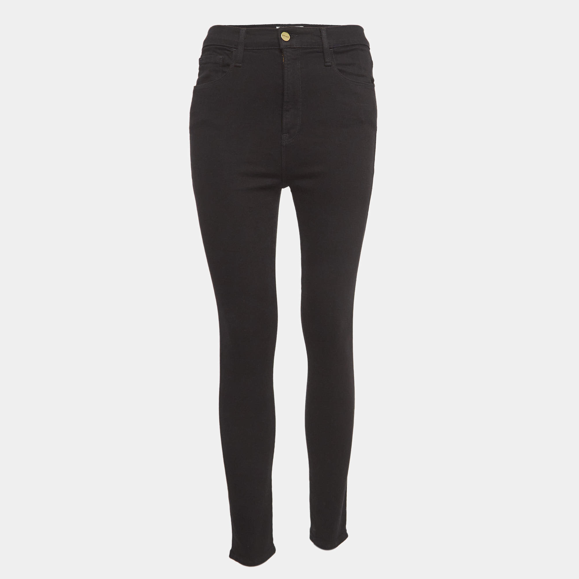 Frame Black Denim Ali High Rise Cigarette Skinny Jeans M