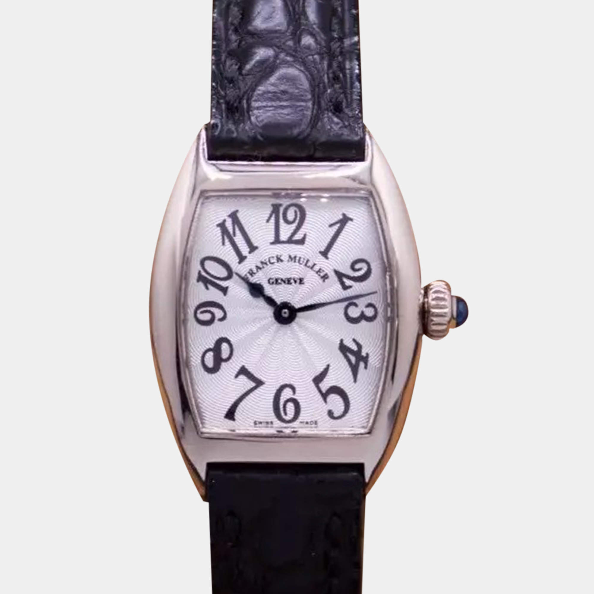 Franck Muller Silver 18k White Gold Curvex 2502QZ Quartz Women's Wristwatch 25 mm