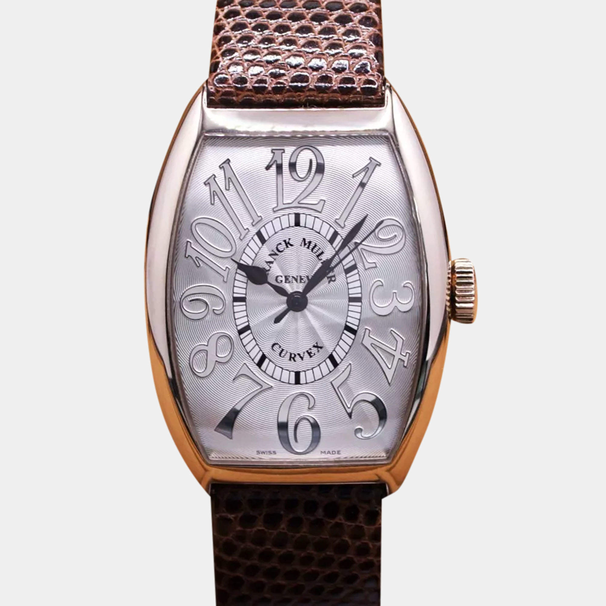 Franck Muller Silver 18k White Gold Cintree Curvex 5850 SC Automatic Women's Wristwatch 32 mm