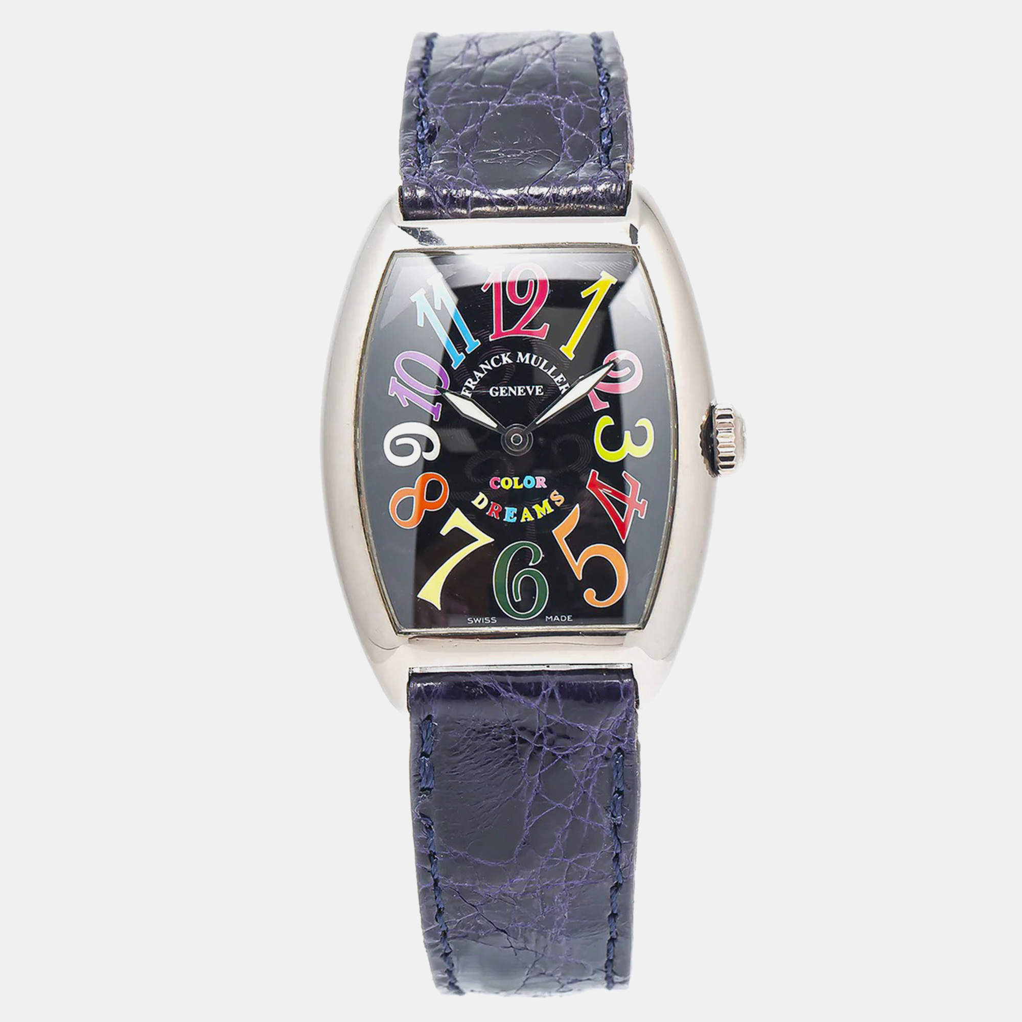 Franck Muller Color Dreams 7502QZ Black 18K White Gold Women's Wristwatch 29mm
