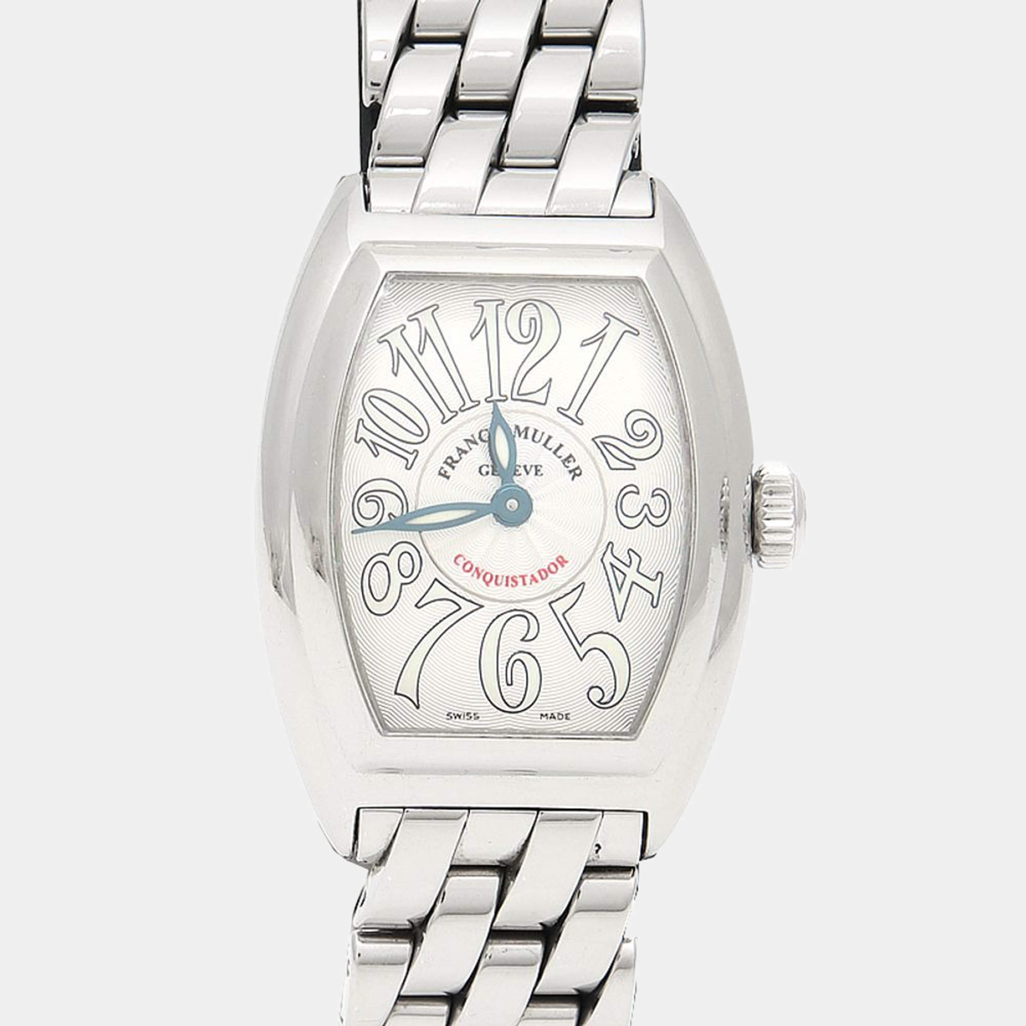 Pre Owned Franck Muller Conquistador Quartz Stainless Steel Women's Wristwatch 27 mm
