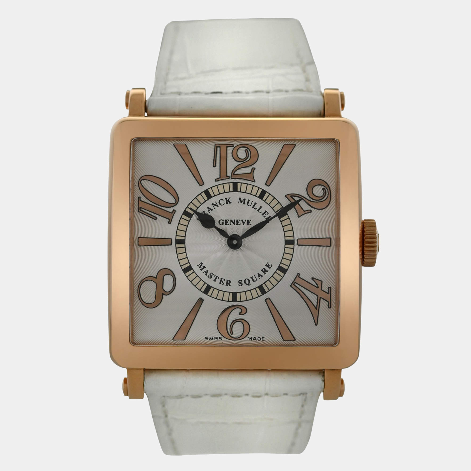 Pre Owned Franck Muller Master Square 6002 H QZ REL 6/6 Quartz 18K Rose Gold Women's Wristwatch 36 mm