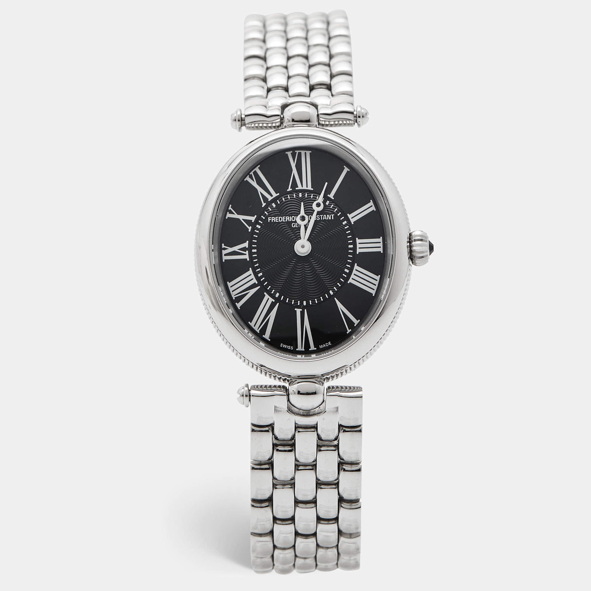 Frederique Constant Black Stainless Steel Classics Art Deco Oval FC-200X2V/VD25/26 Women's Wristwatch 25 mm
