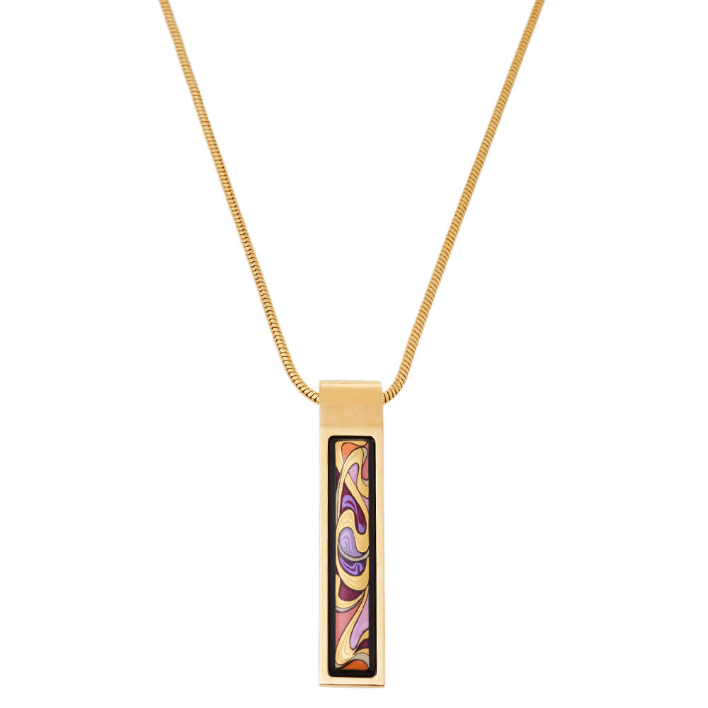 Pre Owned Frey Wille Hommage à Alphonse Mucha Gold Plated Cascade Pendant Necklace