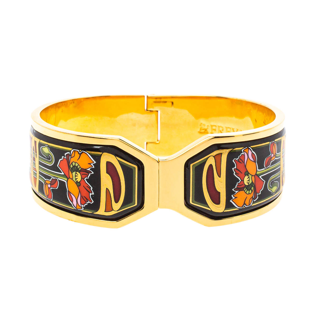 Frey Wille Gold Plated Fire Enamel Hommage a Alphonse Mucha Contessa Bracelet S