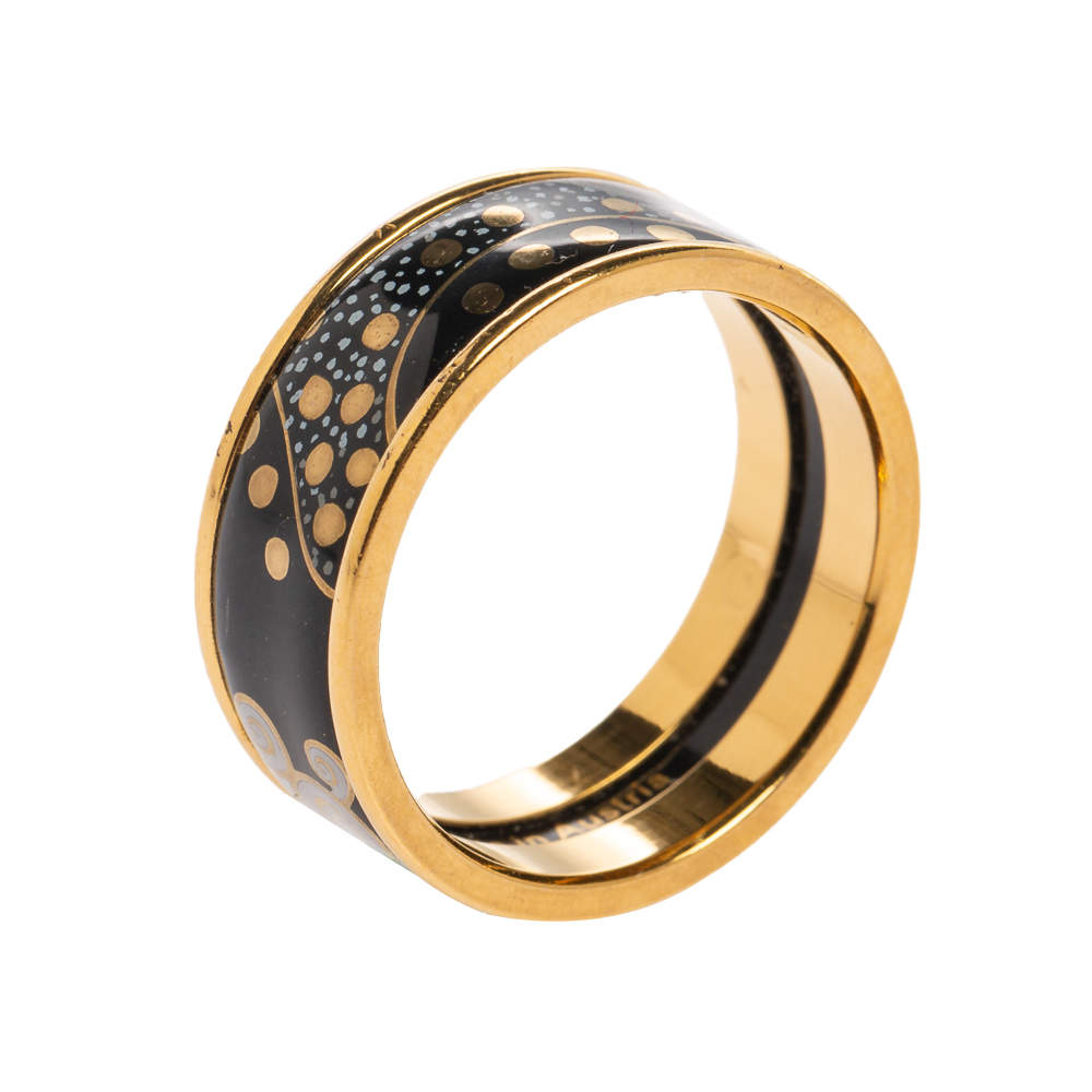 Pre Owned Frey Wille Monochrome Hommage à Gustav Klimt Nixe Miss Ring EU 56