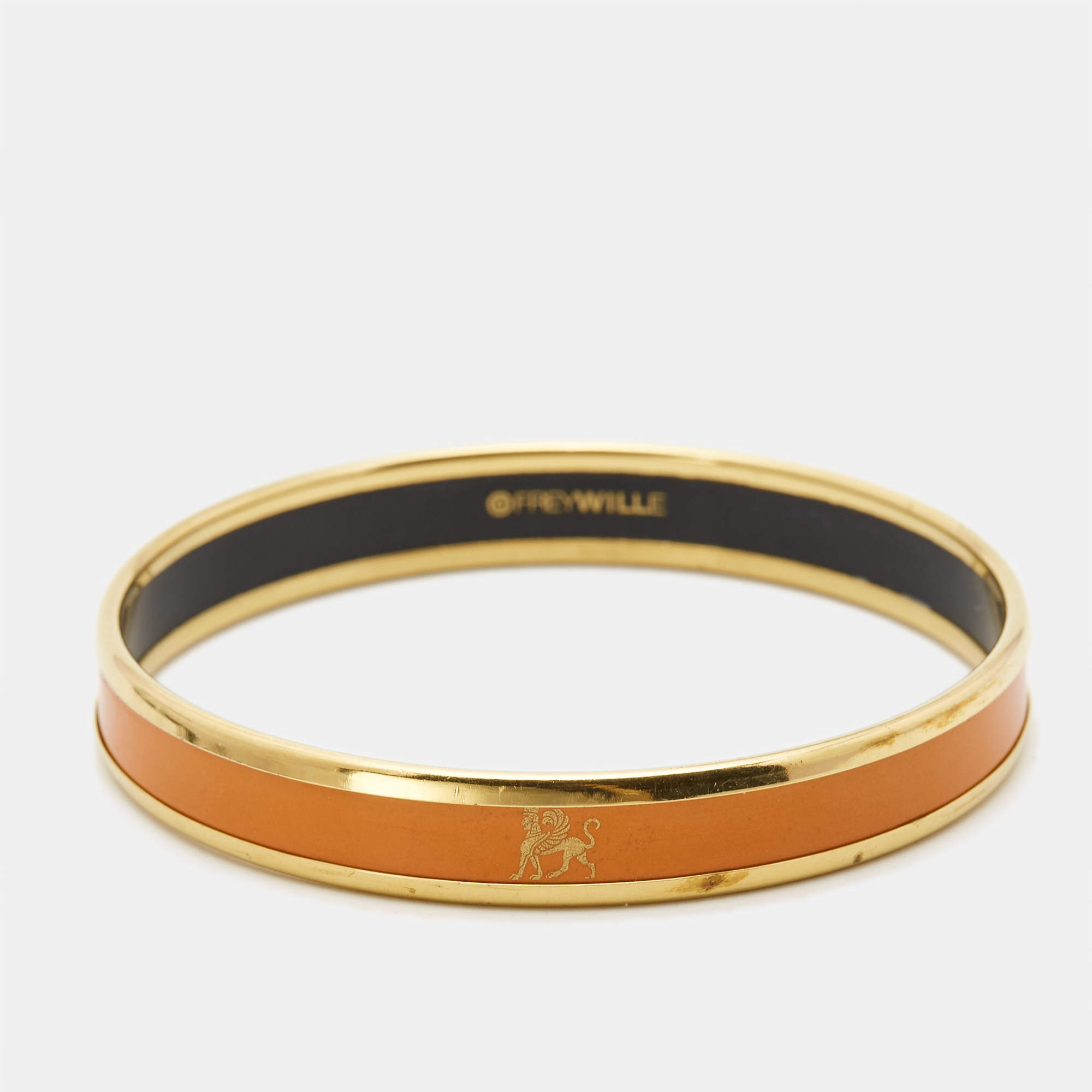 Frey Wille Enamel Gold Tone Bangle Bracelet