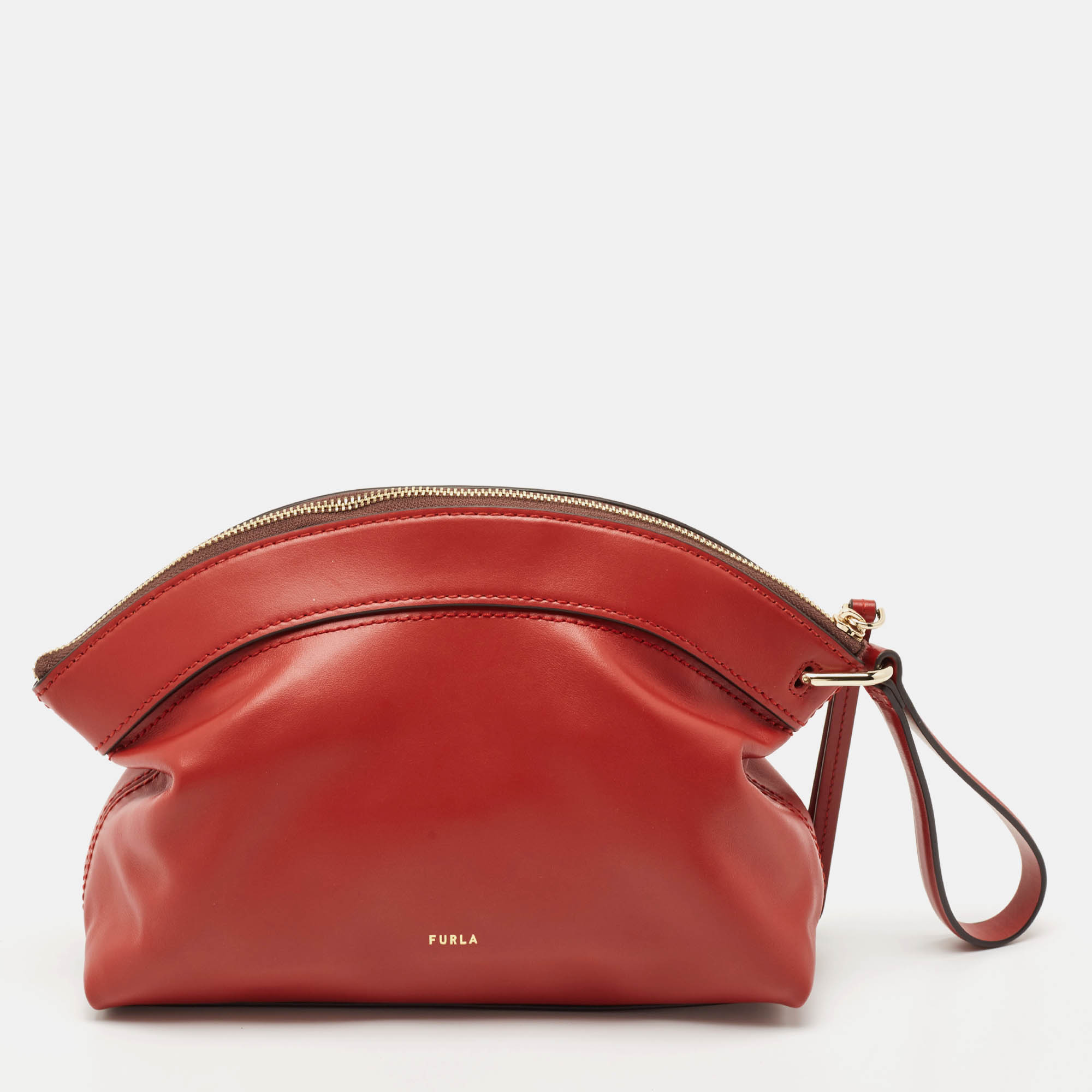 Furla Red Leather Erica Pouch